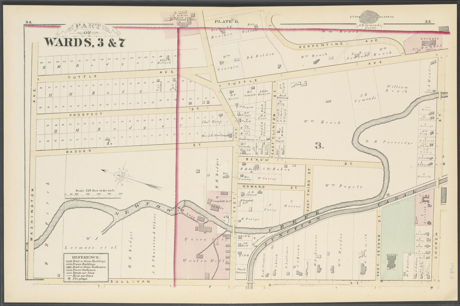 Image 13 of City Atlas of Elmira, New York (maps Only) from City Atlas of Elmira, New York : from Official Records, Private Plans and Actual Surveys, Based Upon Plans Deposited In the Department of Surveys 1876 by Relic Map Company