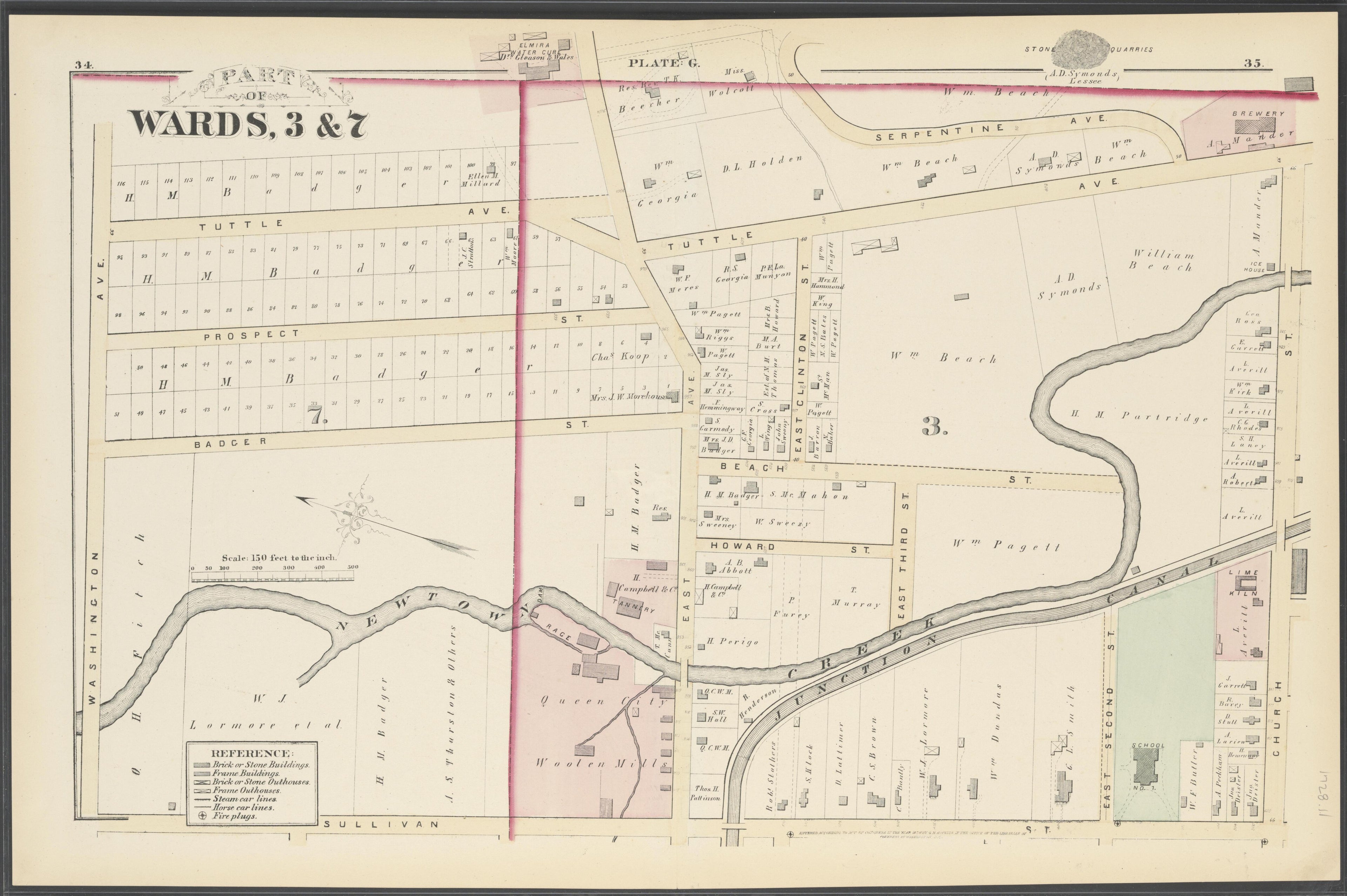 Image 13 of City Atlas of Elmira, New York (maps Only) from City Atlas of Elmira, New York : from Official Records, Private Plans and Actual Surveys, Based Upon Plans Deposited In the Department of Surveys 1876 by Relic Map Company
