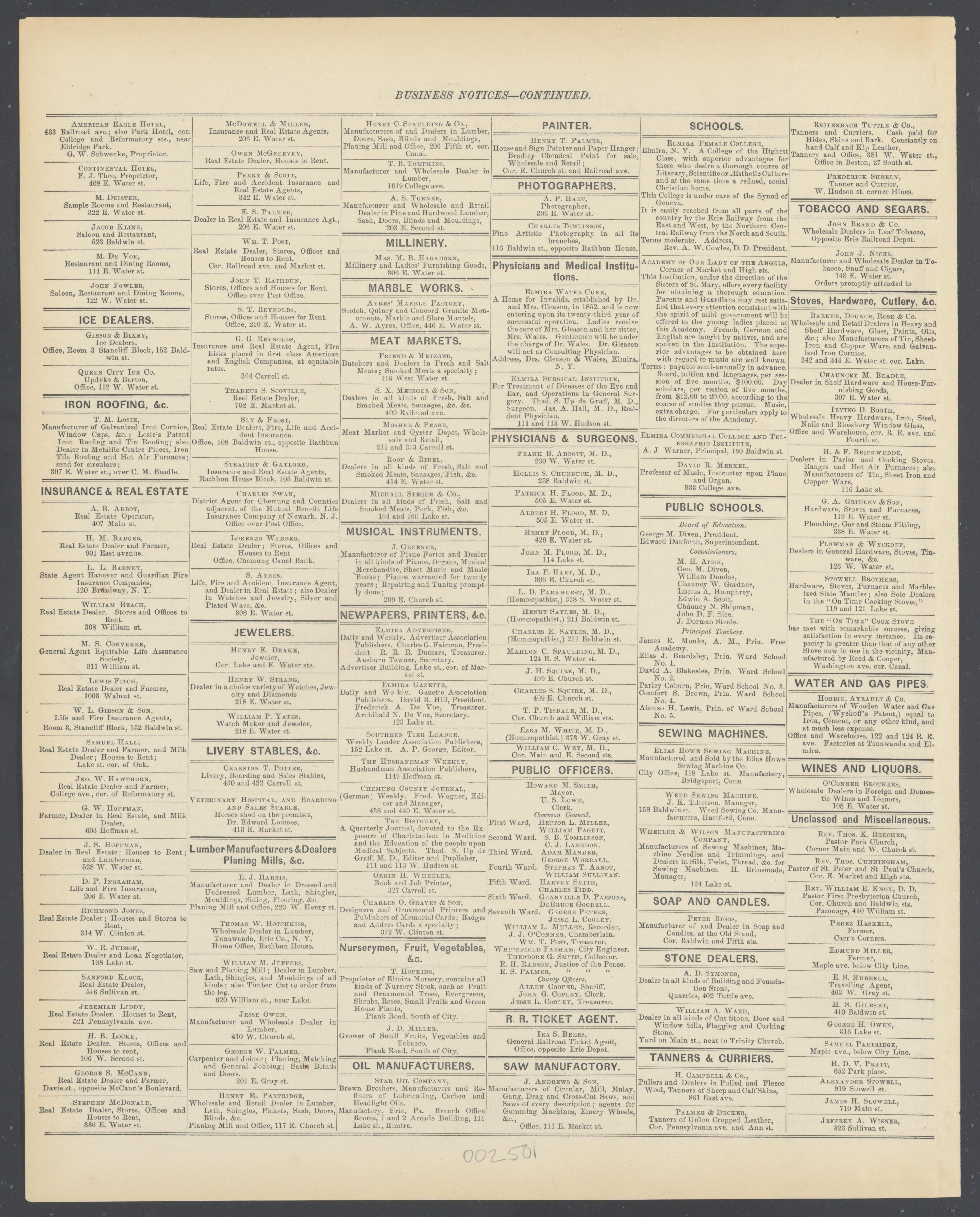 Image 30 of City Atlas of Elmira, New York (maps Only) from City Atlas of Elmira, New York : from Official Records, Private Plans and Actual Surveys, Based Upon Plans Deposited In the Department of Surveys 1876 by Relic Map Company