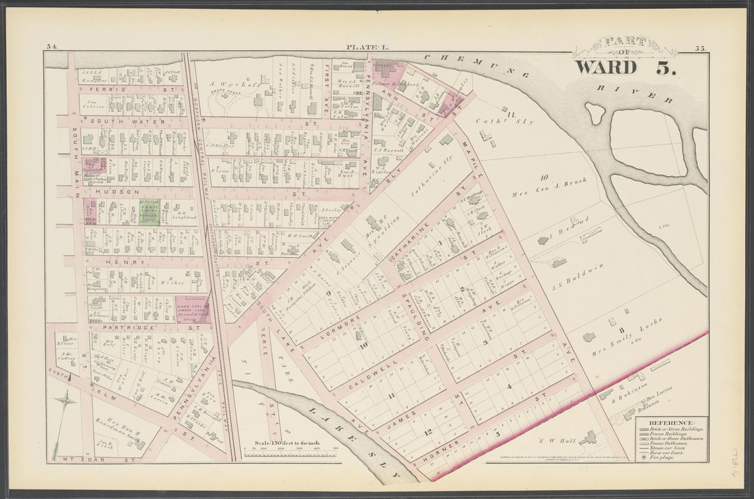 Image 18 of City Atlas of Elmira, New York (maps Only) from City Atlas of Elmira, New York : from Official Records, Private Plans and Actual Surveys, Based Upon Plans Deposited In the Department of Surveys 1876 by Relic Map Company