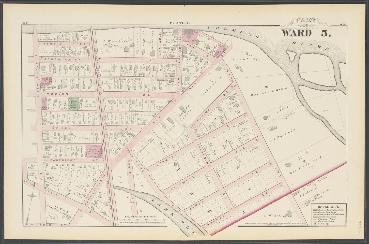 Image 18 of City Atlas of Elmira, New York (maps Only) from City Atlas of Elmira, New York : from Official Records, Private Plans and Actual Surveys, Based Upon Plans Deposited In the Department of Surveys 1876 by Relic Map Company