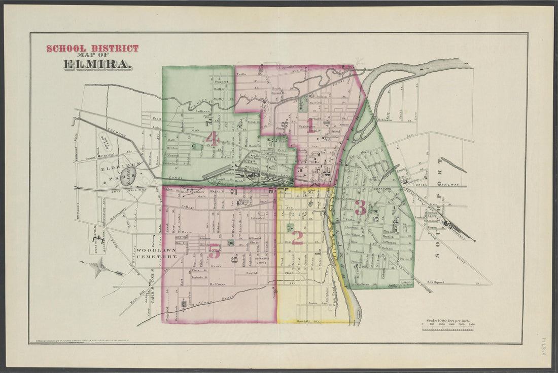 Image 6 of City Atlas of Elmira, New York (maps Only) from City Atlas of Elmira, New York : from Official Records, Private Plans and Actual Surveys, Based Upon Plans Deposited In the Department of Surveys 1876 by Relic Map Company