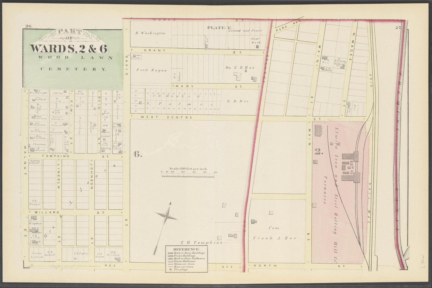 Image 11 of City Atlas of Elmira, New York (maps Only) from City Atlas of Elmira, New York : from Official Records, Private Plans and Actual Surveys, Based Upon Plans Deposited In the Department of Surveys 1876 by Relic Map Company