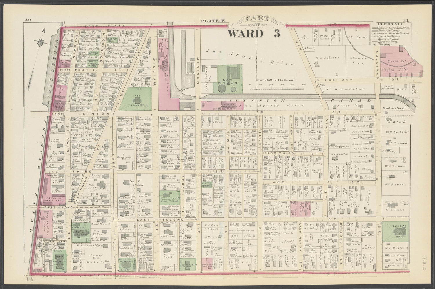 Image 12 of City Atlas of Elmira, New York (maps Only) from City Atlas of Elmira, New York : from Official Records, Private Plans and Actual Surveys, Based Upon Plans Deposited In the Department of Surveys 1876 by Relic Map Company