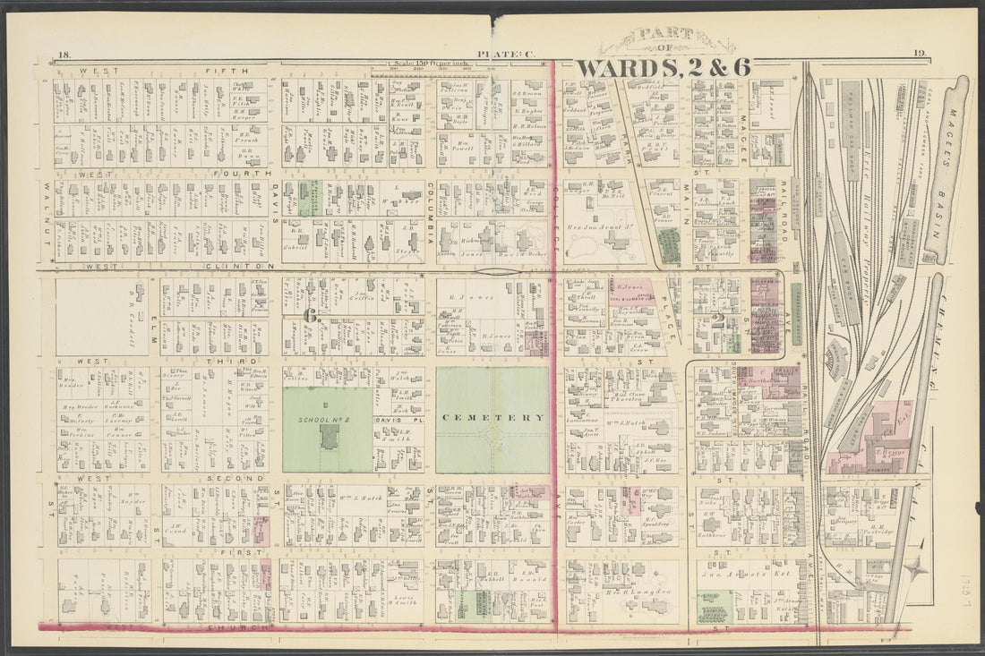 Image 9 of City Atlas of Elmira, New York (maps Only) from City Atlas of Elmira, New York : from Official Records, Private Plans and Actual Surveys, Based Upon Plans Deposited In the Department of Surveys 1876 by Relic Map Company