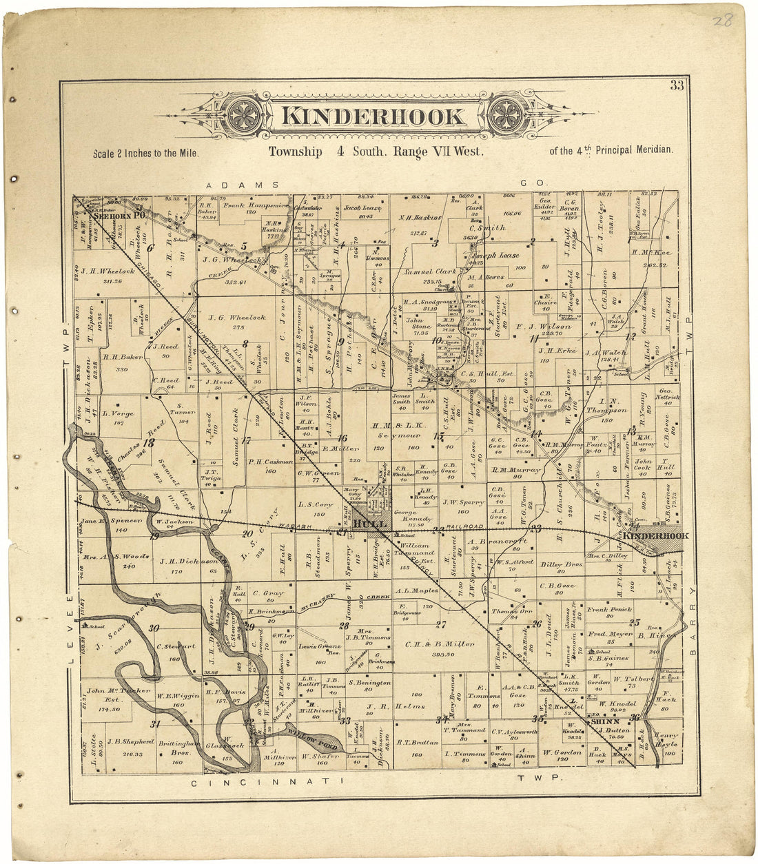 Kinderhook from Plat Book of Pike County, Illinois 1895 by Relic Map Company