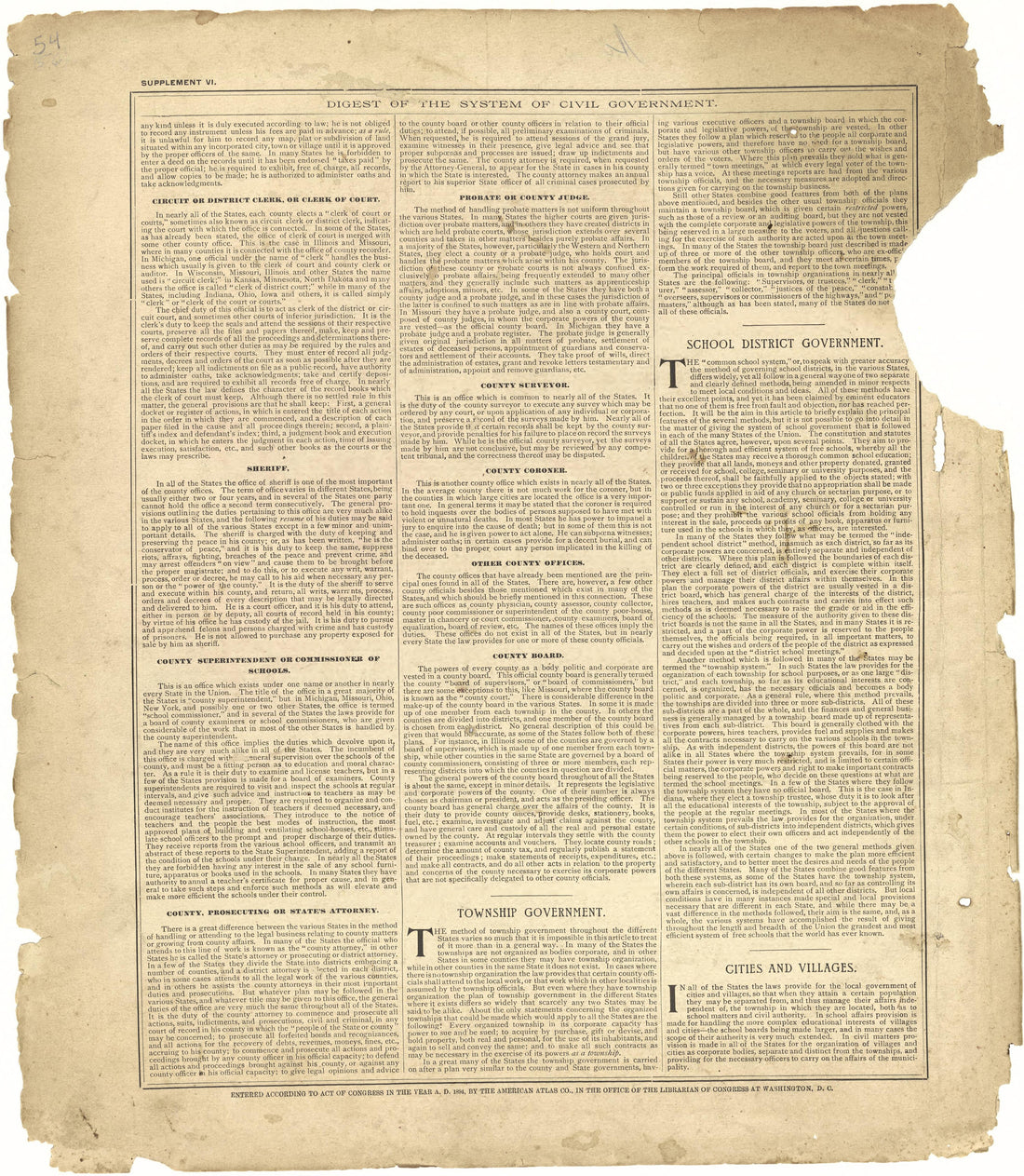 Digest of the System of Civil Government Continued from Plat Book of Pike County, Illinois 1895 by Relic Map Company