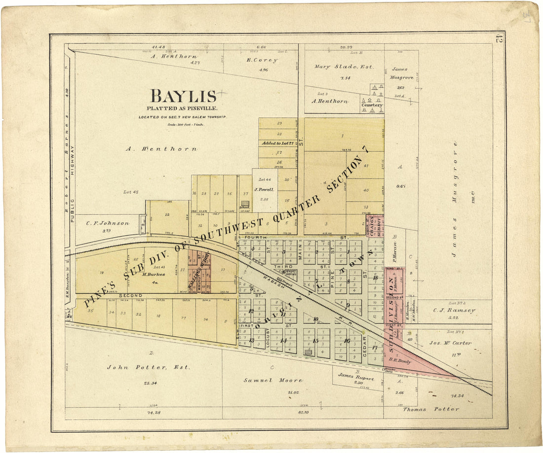 Baylis from Plat Book of Pike County, Illinois 1895 by Relic Map Company