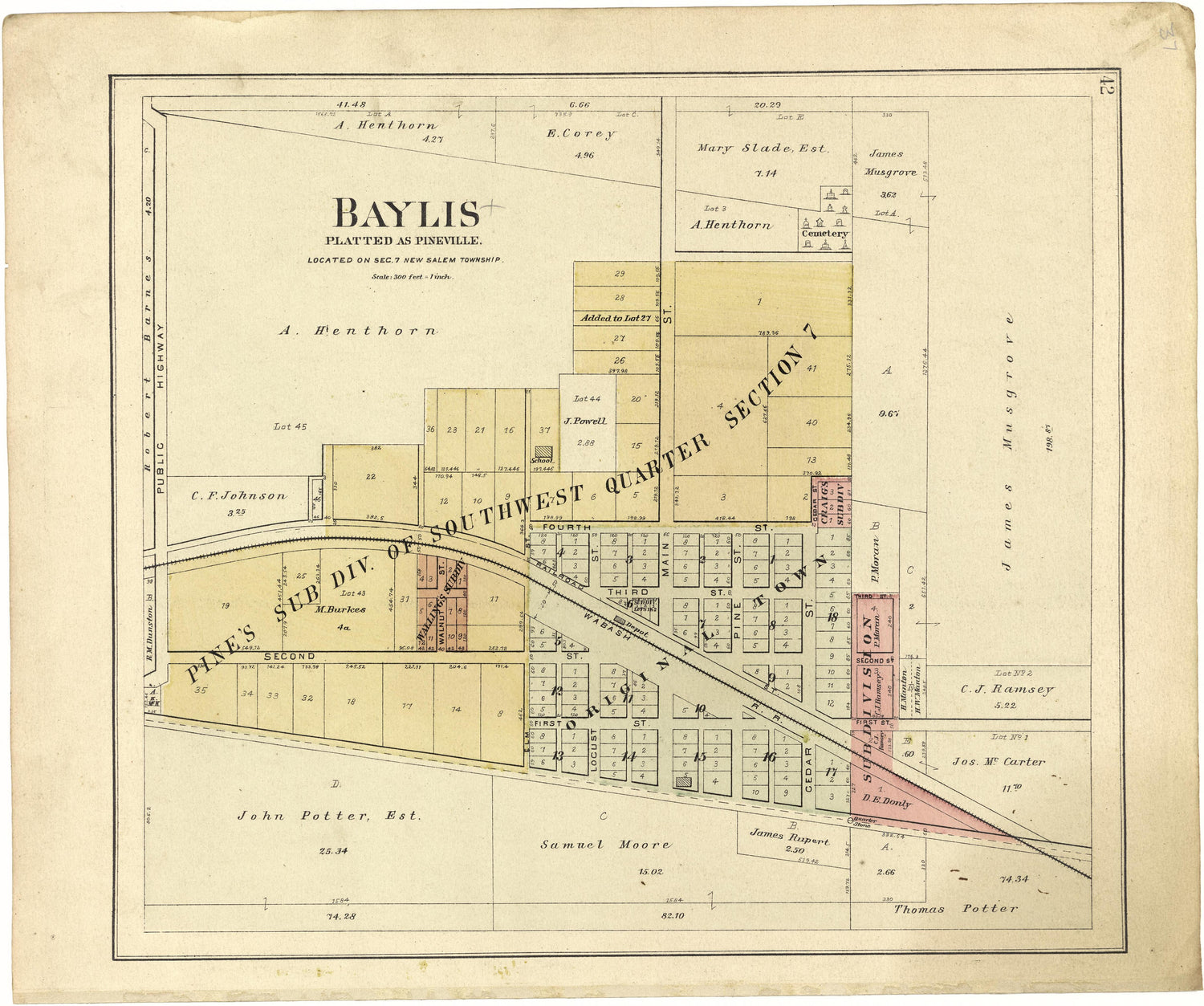 Baylis from Plat Book of Pike County, Illinois 1895 by Relic Map Company