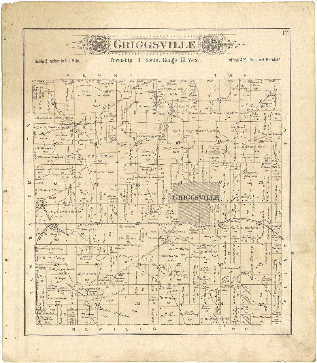 Griggsville from Plat Book of Pike County, Illinois 1895 by Relic Map Company