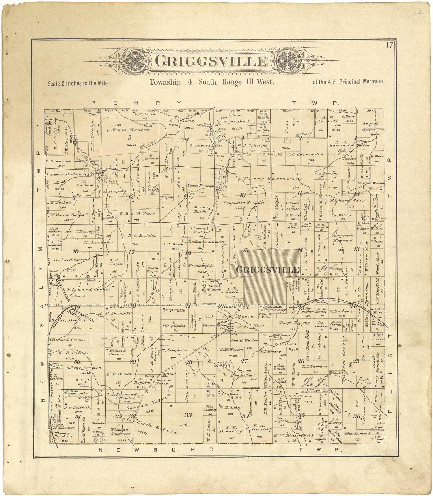 Griggsville from Plat Book of Pike County, Illinois 1895 by Relic Map Company
