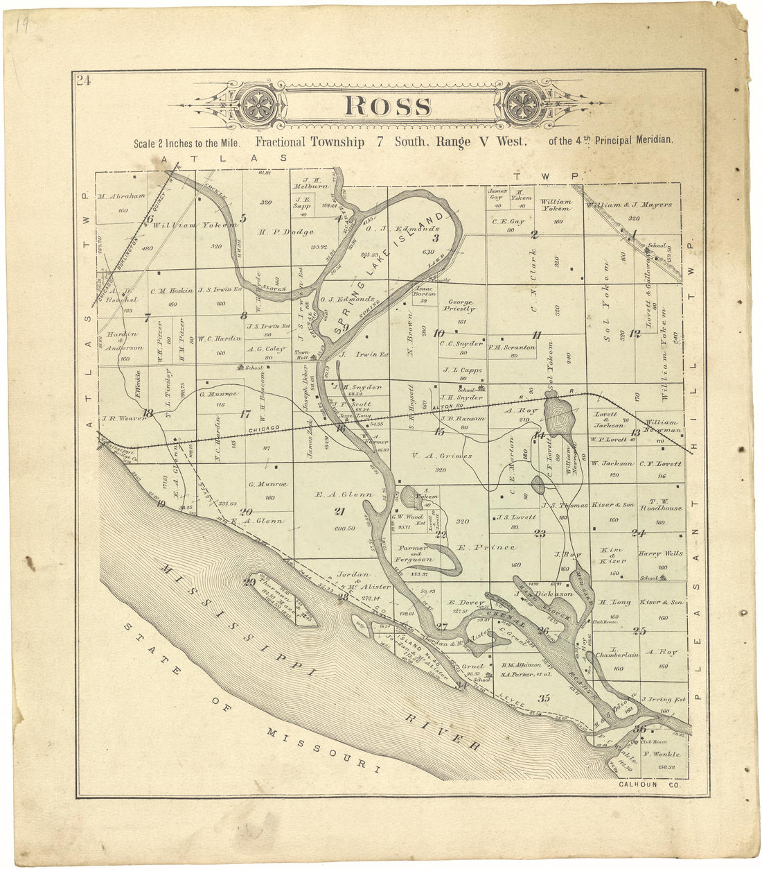 Ross from Plat Book of Pike County, Illinois 1895 by Relic Map Company