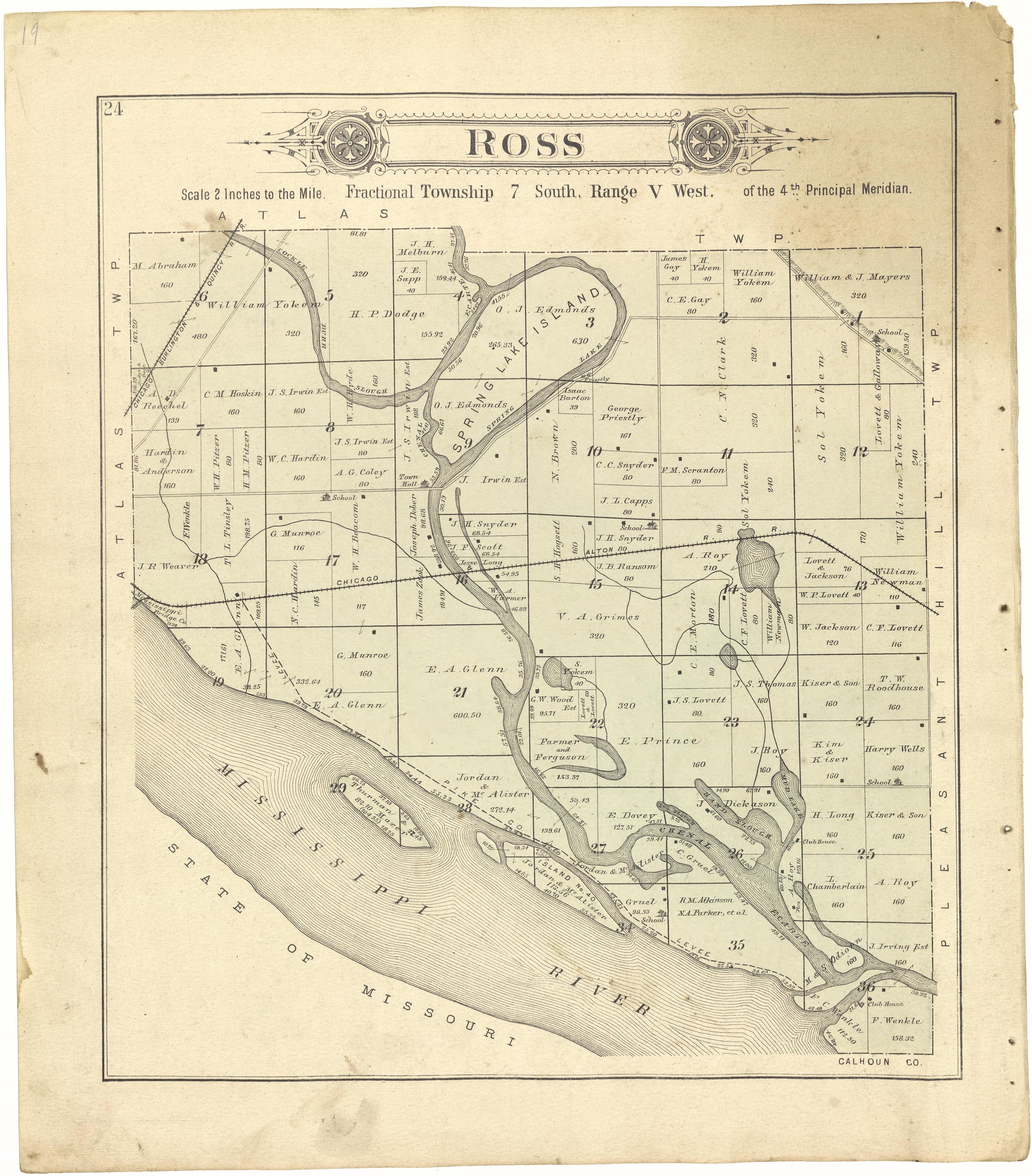 Ross from Plat Book of Pike County, Illinois 1895 by Relic Map Company
