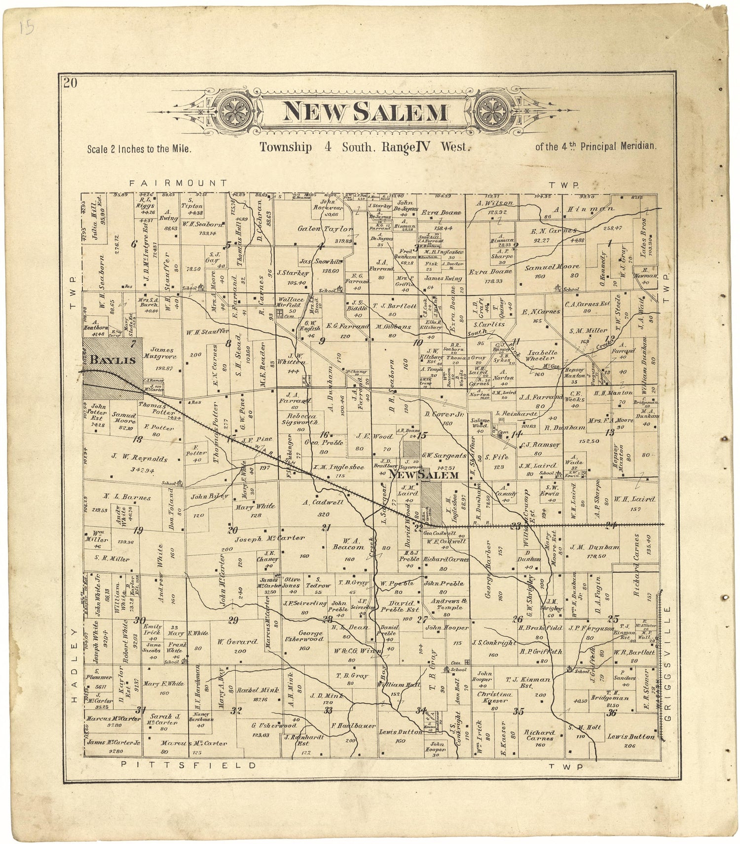New Salem from Plat Book of Pike County, Illinois 1895 by Relic Map Company