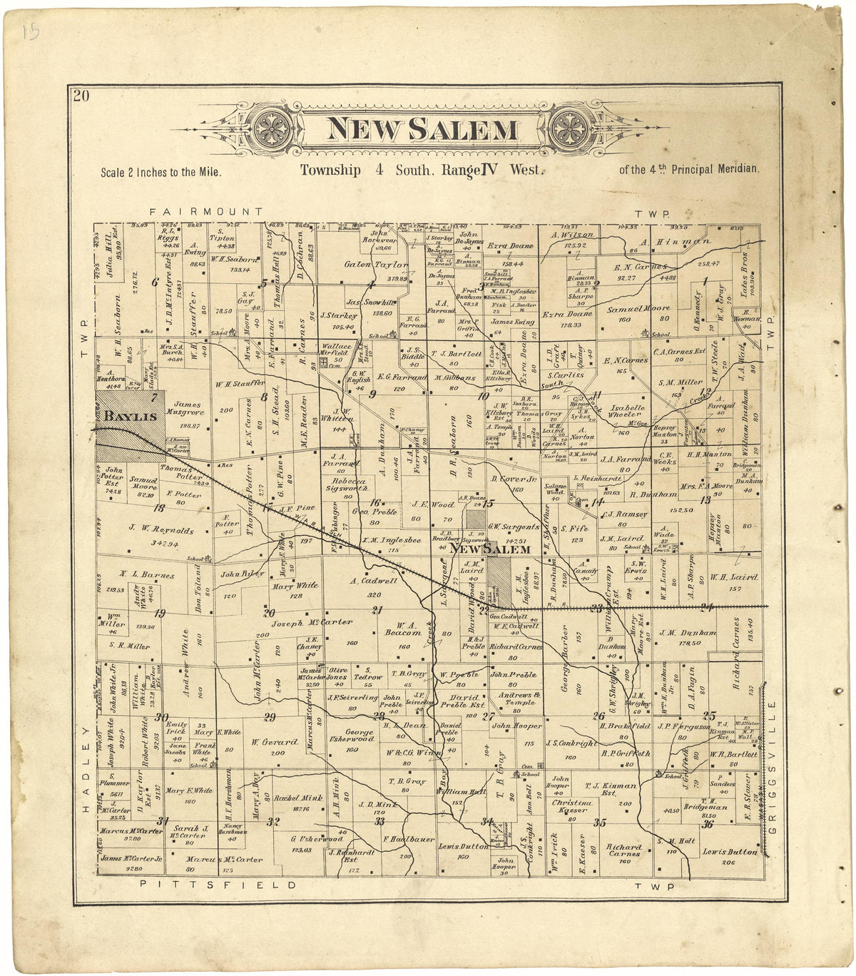 New Salem from Plat Book of Pike County, Illinois 1895 by Relic Map Company