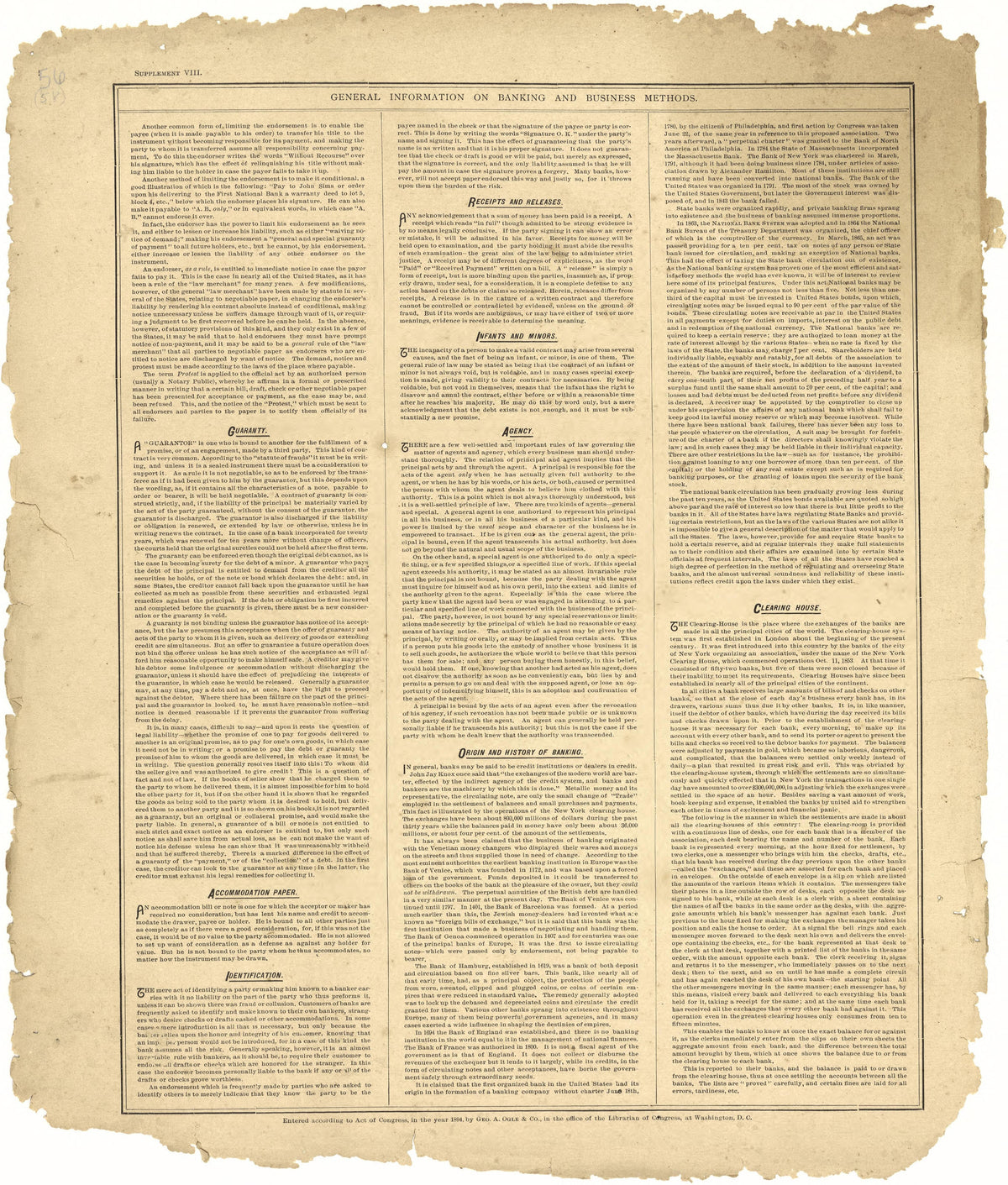 General Information On Banking and Business Methods Continued from Plat Book of Pike County, Illinois 1895 by Relic Map Company