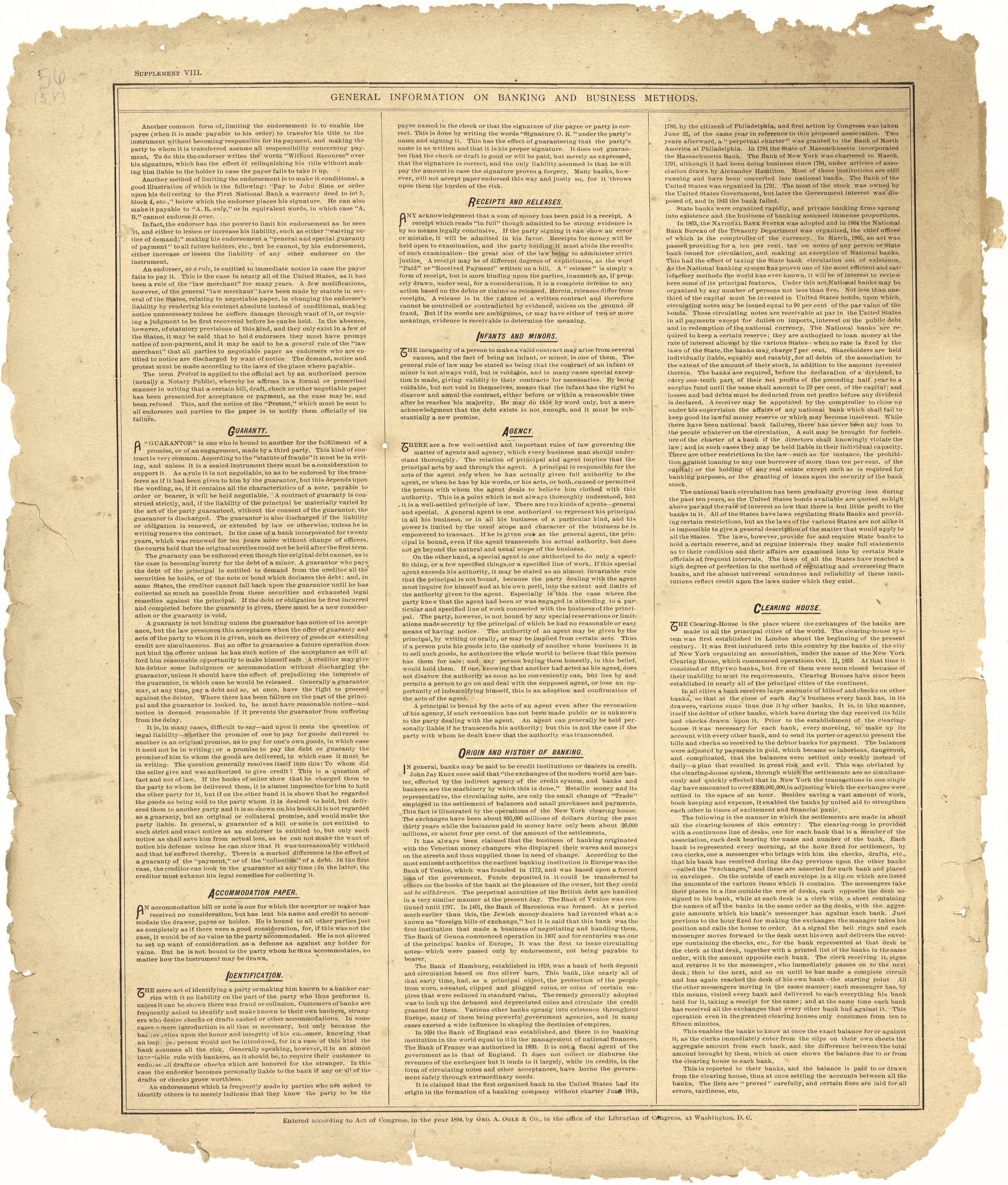General Information On Banking and Business Methods Continued from Plat Book of Pike County, Illinois 1895 by Relic Map Company