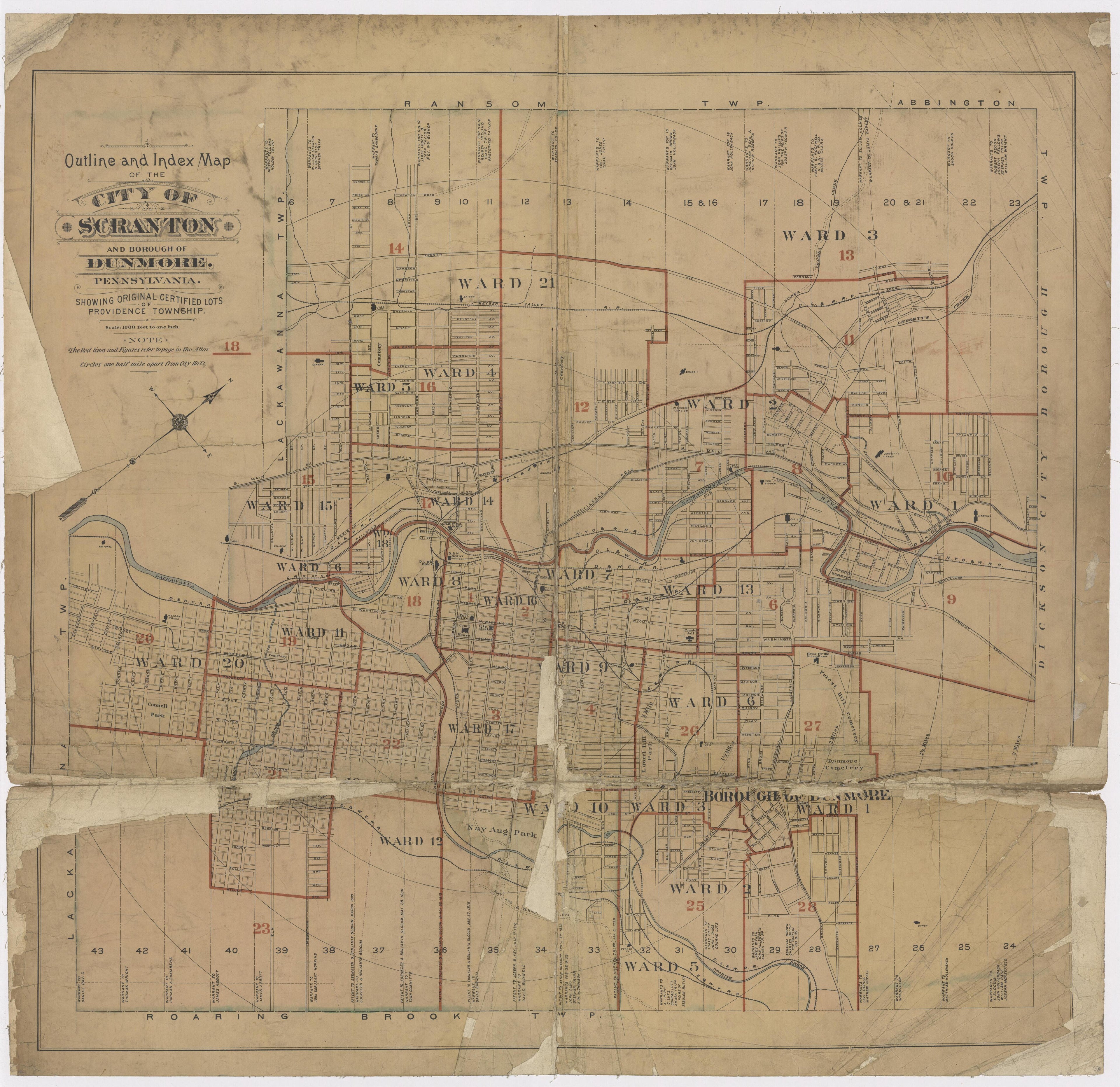 Image 2 of Atlas of Surveys of the City of Scranton and Borough of Dunmore, Pennslyvania from Atlas of Surveys of the City of Scranton and Borough of Dunmore, Pennslyvania : Compiled from Actual Surveys and City Records 1898 by Relic Map Company