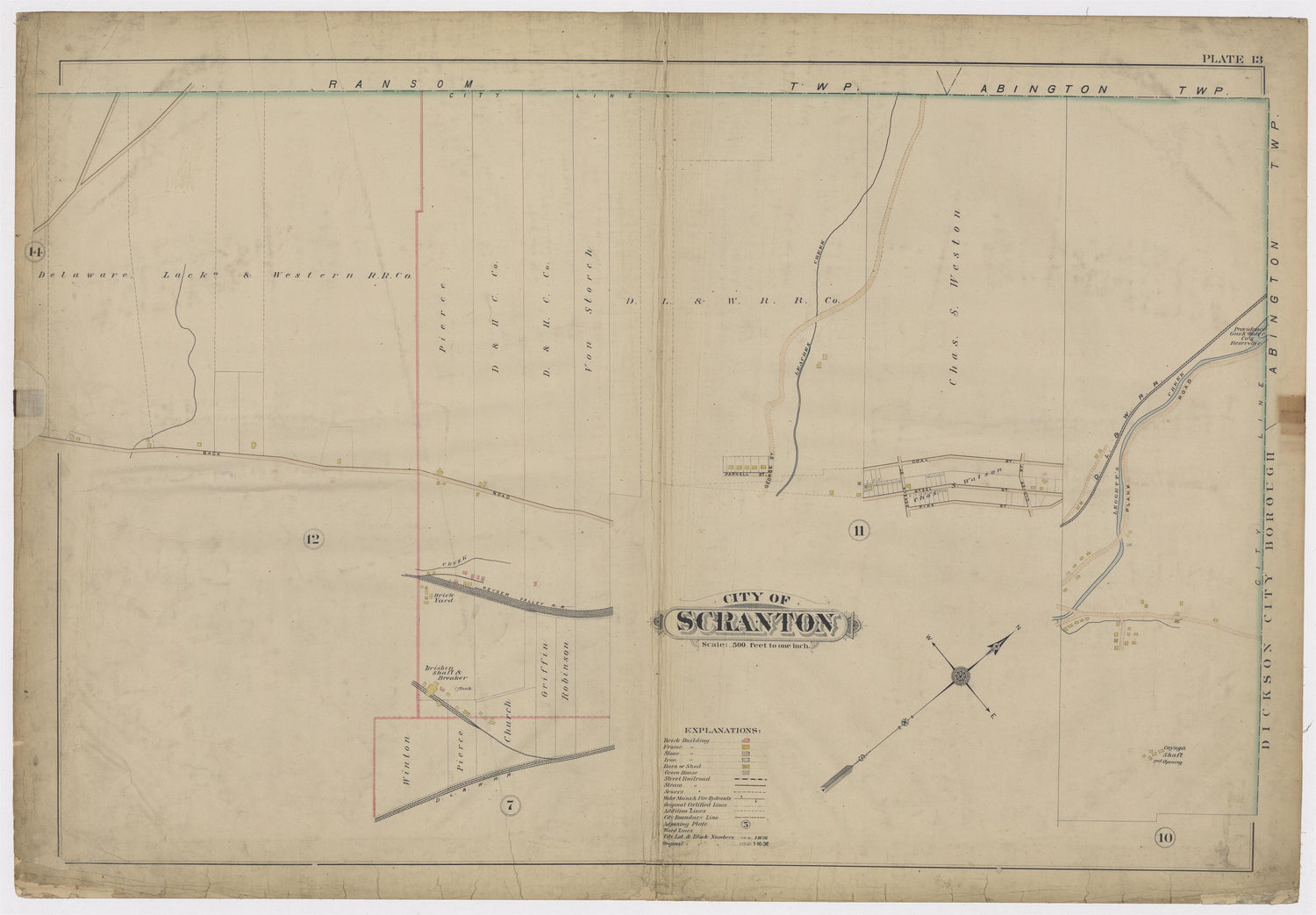Image 15 of Atlas of Surveys of the City of Scranton and Borough of Dunmore, Pennslyvania from Atlas of Surveys of the City of Scranton and Borough of Dunmore, Pennslyvania : Compiled from Actual Surveys and City Records 1898 by Relic Map Company