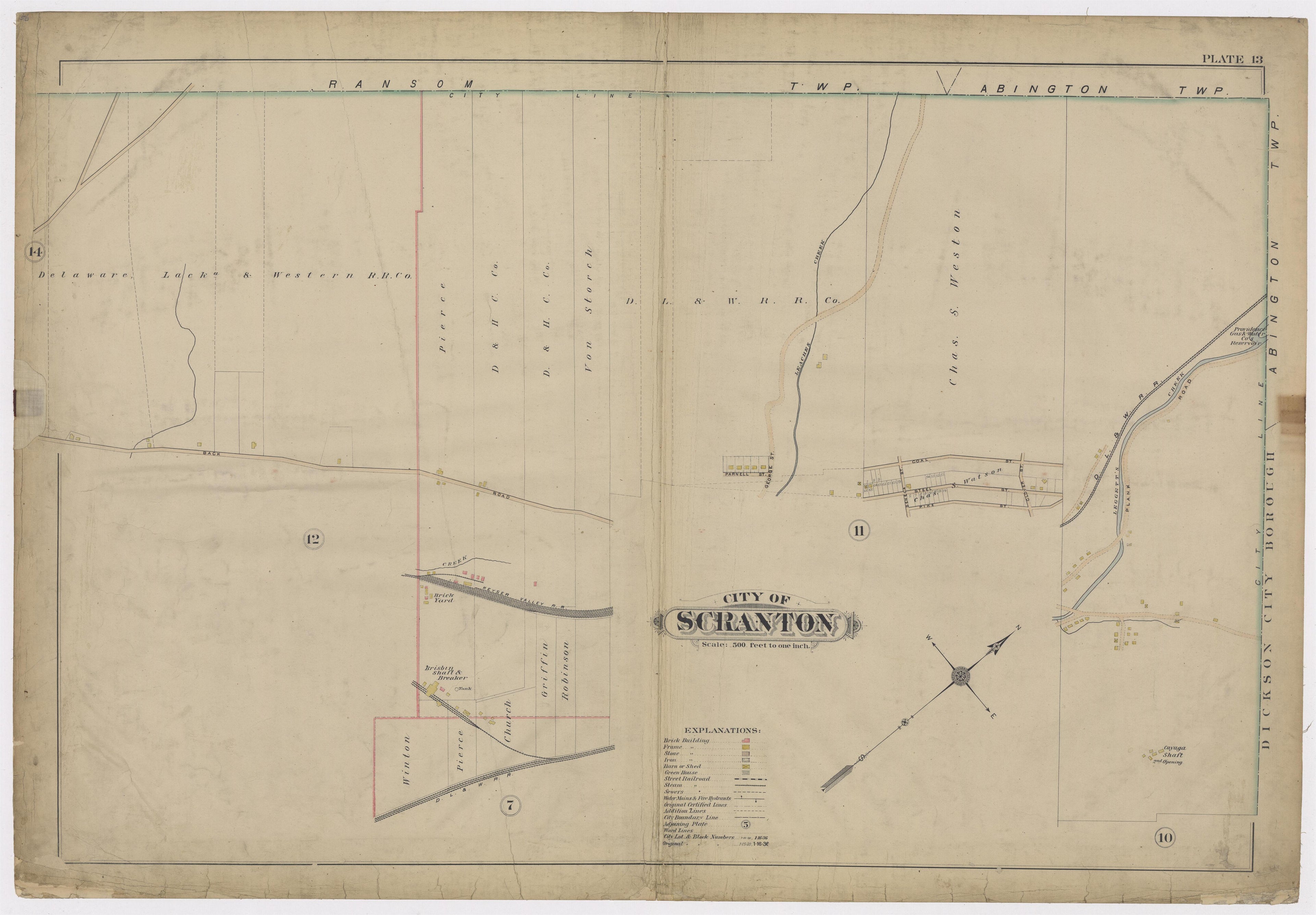 Image 15 of Atlas of Surveys of the City of Scranton and Borough of Dunmore, Pennslyvania from Atlas of Surveys of the City of Scranton and Borough of Dunmore, Pennslyvania : Compiled from Actual Surveys and City Records 1898 by Relic Map Company