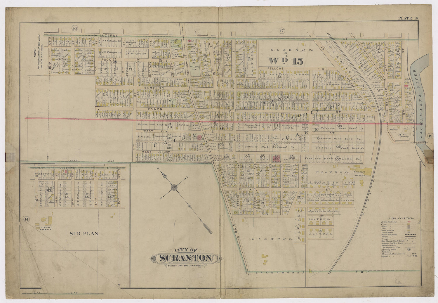 Image 17 of Atlas of Surveys of the City of Scranton and Borough of Dunmore, Pennslyvania from Atlas of Surveys of the City of Scranton and Borough of Dunmore, Pennslyvania : Compiled from Actual Surveys and City Records 1898 by Relic Map Company