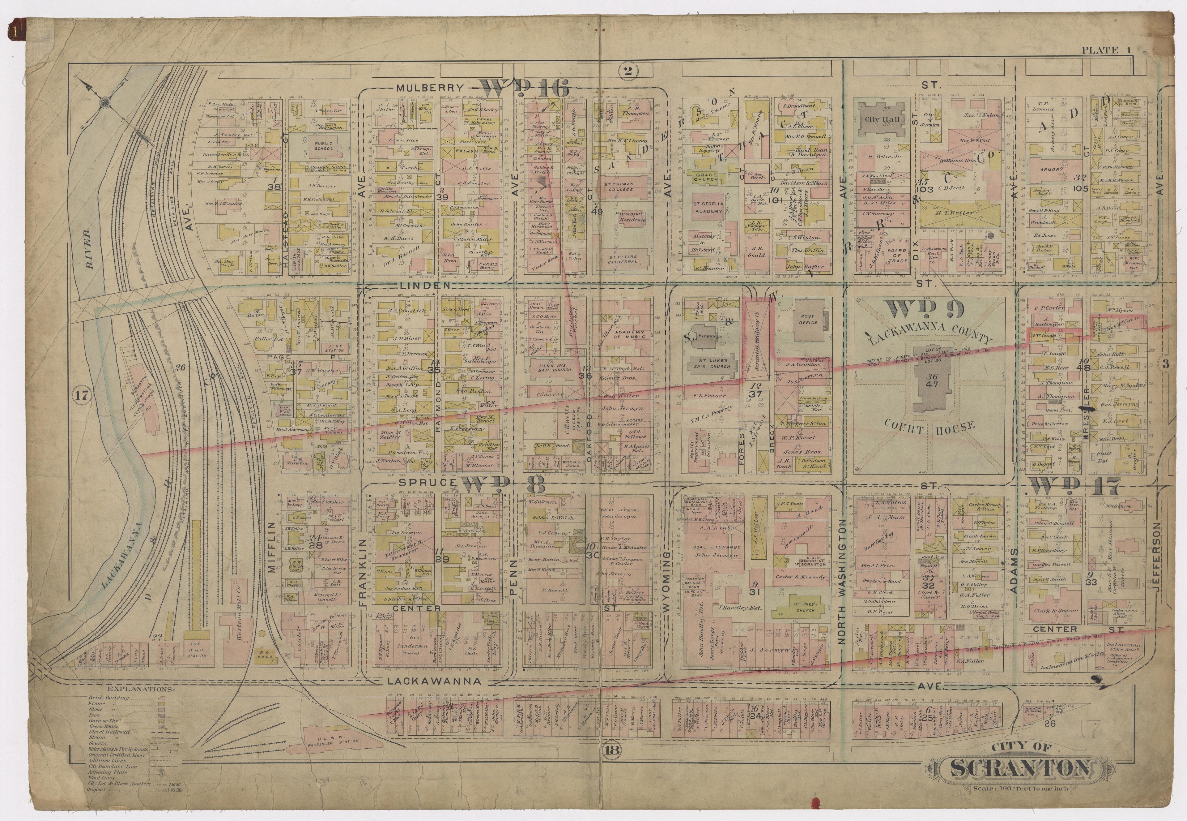 Image 3 of Atlas of Surveys of the City of Scranton and Borough of Dunmore, Pennslyvania from Atlas of Surveys of the City of Scranton and Borough of Dunmore, Pennslyvania : Compiled from Actual Surveys and City Records 1898 by Relic Map Company