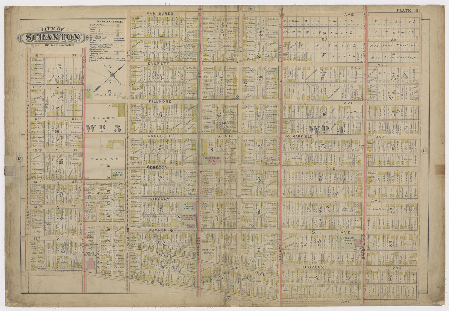 Image 18 of Atlas of Surveys of the City of Scranton and Borough of Dunmore, Pennslyvania from Atlas of Surveys of the City of Scranton and Borough of Dunmore, Pennslyvania : Compiled from Actual Surveys and City Records 1898 by Relic Map Company