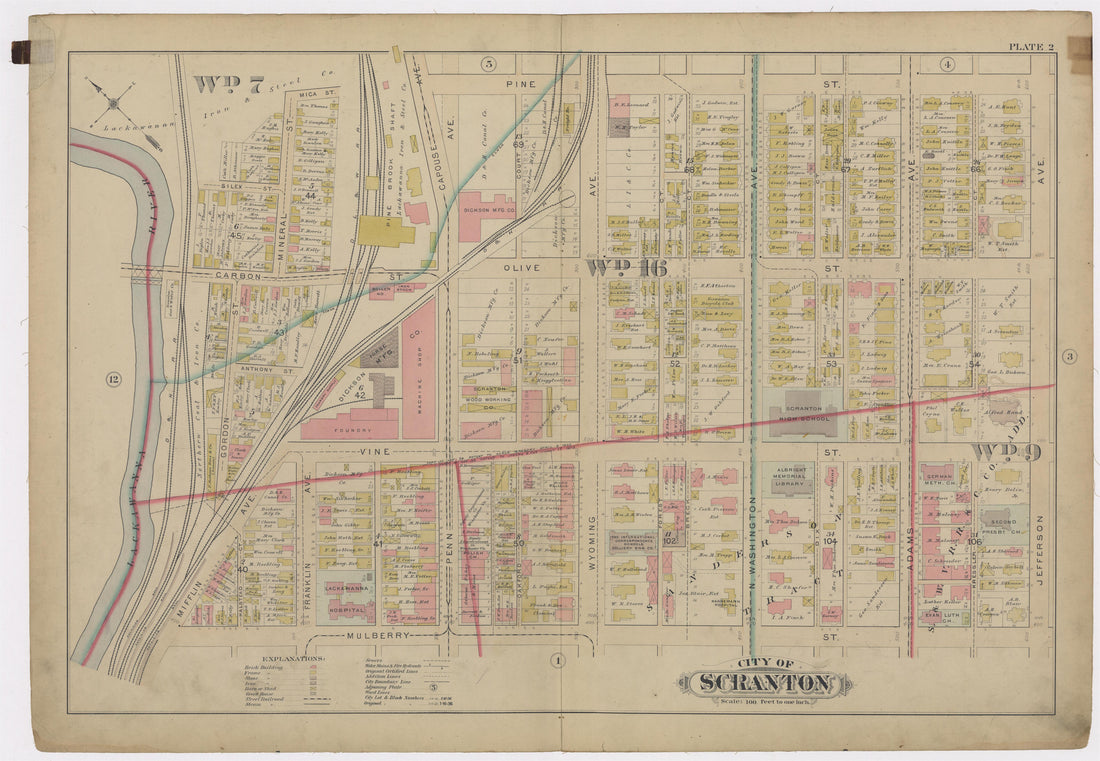 Image 4 of Atlas of Surveys of the City of Scranton and Borough of Dunmore, Pennslyvania from Atlas of Surveys of the City of Scranton and Borough of Dunmore, Pennslyvania : Compiled from Actual Surveys and City Records 1898 by Relic Map Company