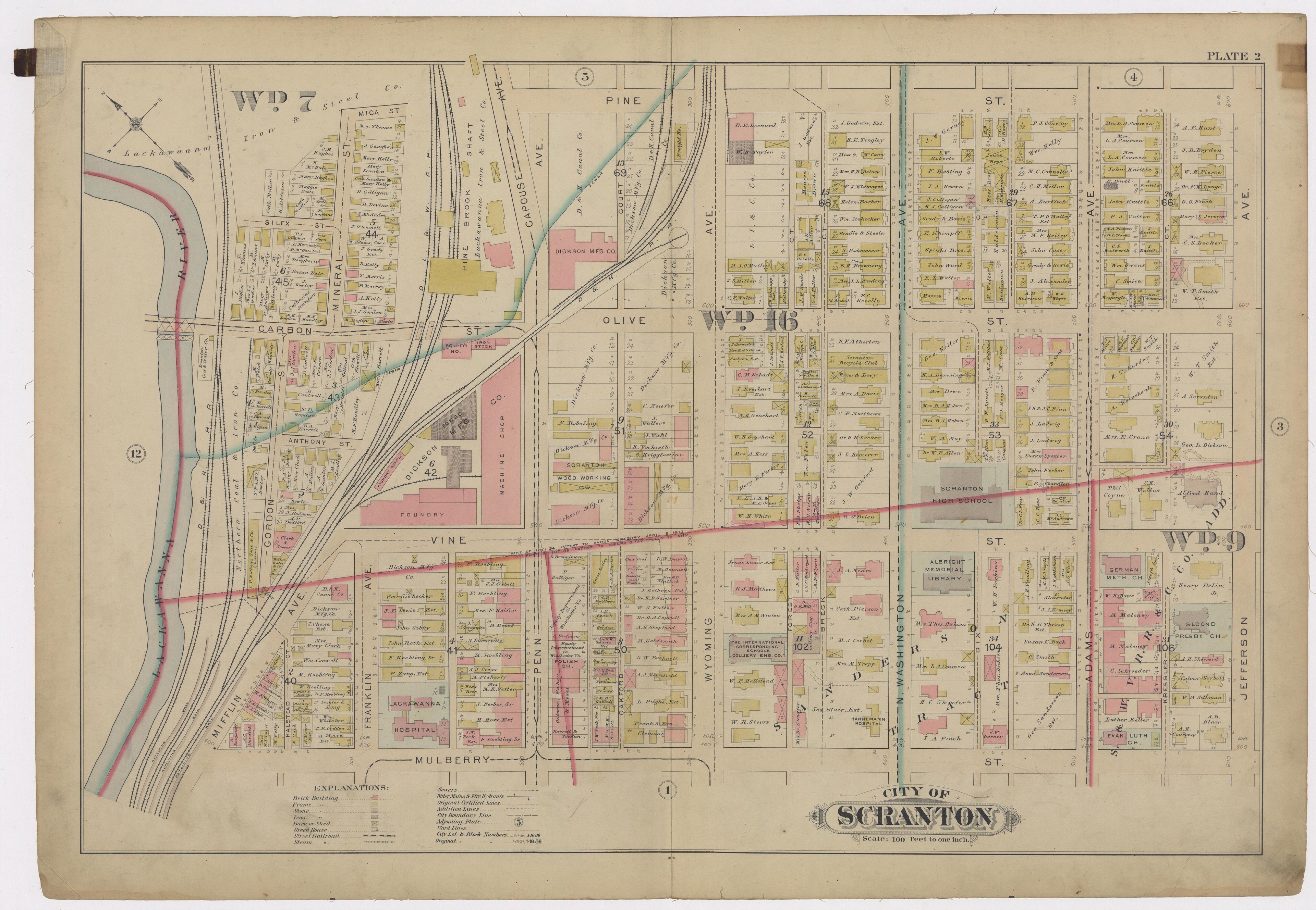 Image 4 of Atlas of Surveys of the City of Scranton and Borough of Dunmore, Pennslyvania from Atlas of Surveys of the City of Scranton and Borough of Dunmore, Pennslyvania : Compiled from Actual Surveys and City Records 1898 by Relic Map Company
