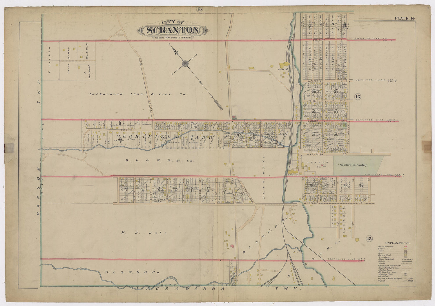 Image 16 of Atlas of Surveys of the City of Scranton and Borough of Dunmore, Pennslyvania from Atlas of Surveys of the City of Scranton and Borough of Dunmore, Pennslyvania : Compiled from Actual Surveys and City Records 1898 by Relic Map Company