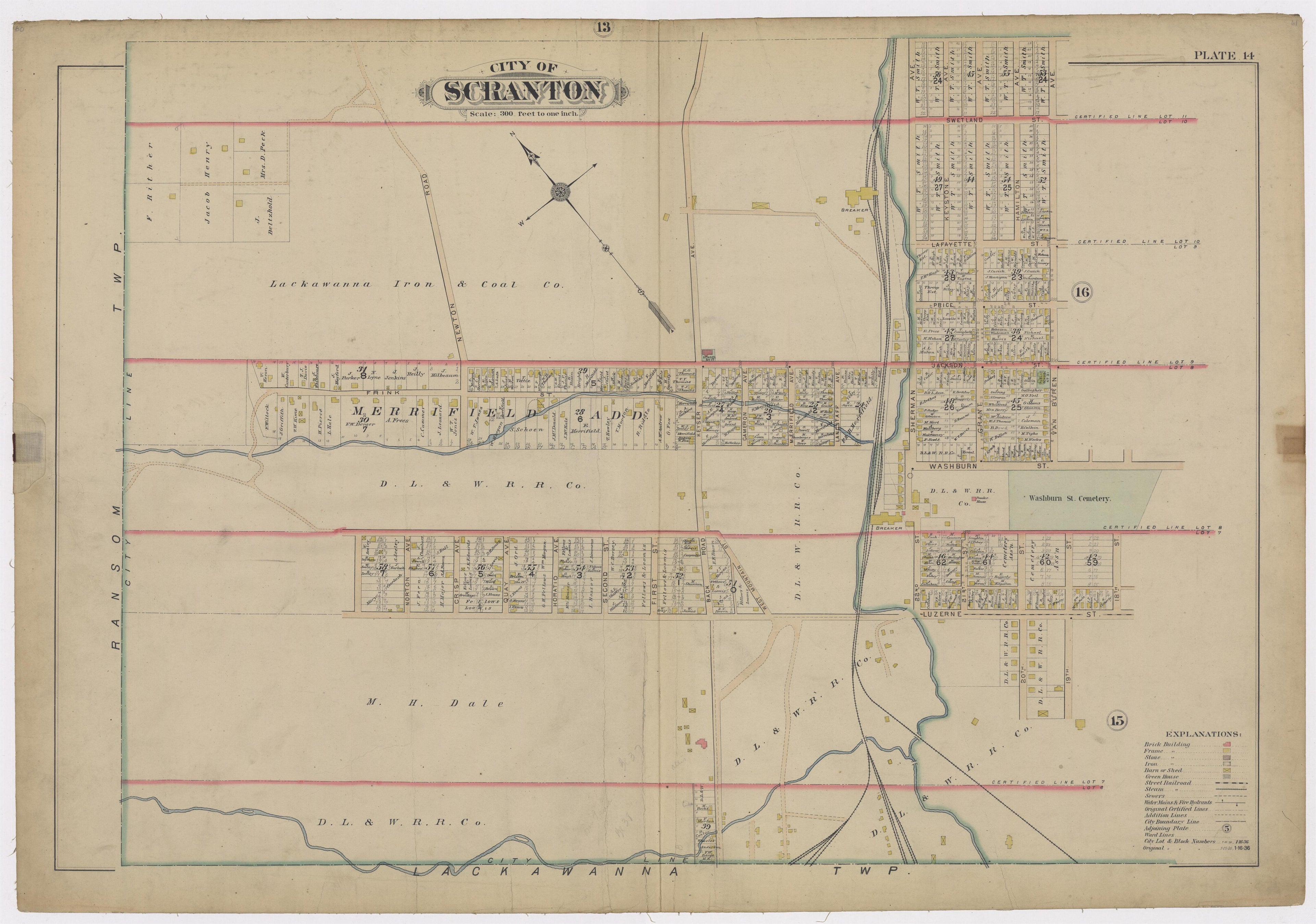 Image 16 of Atlas of Surveys of the City of Scranton and Borough of Dunmore, Pennslyvania from Atlas of Surveys of the City of Scranton and Borough of Dunmore, Pennslyvania : Compiled from Actual Surveys and City Records 1898 by Relic Map Company