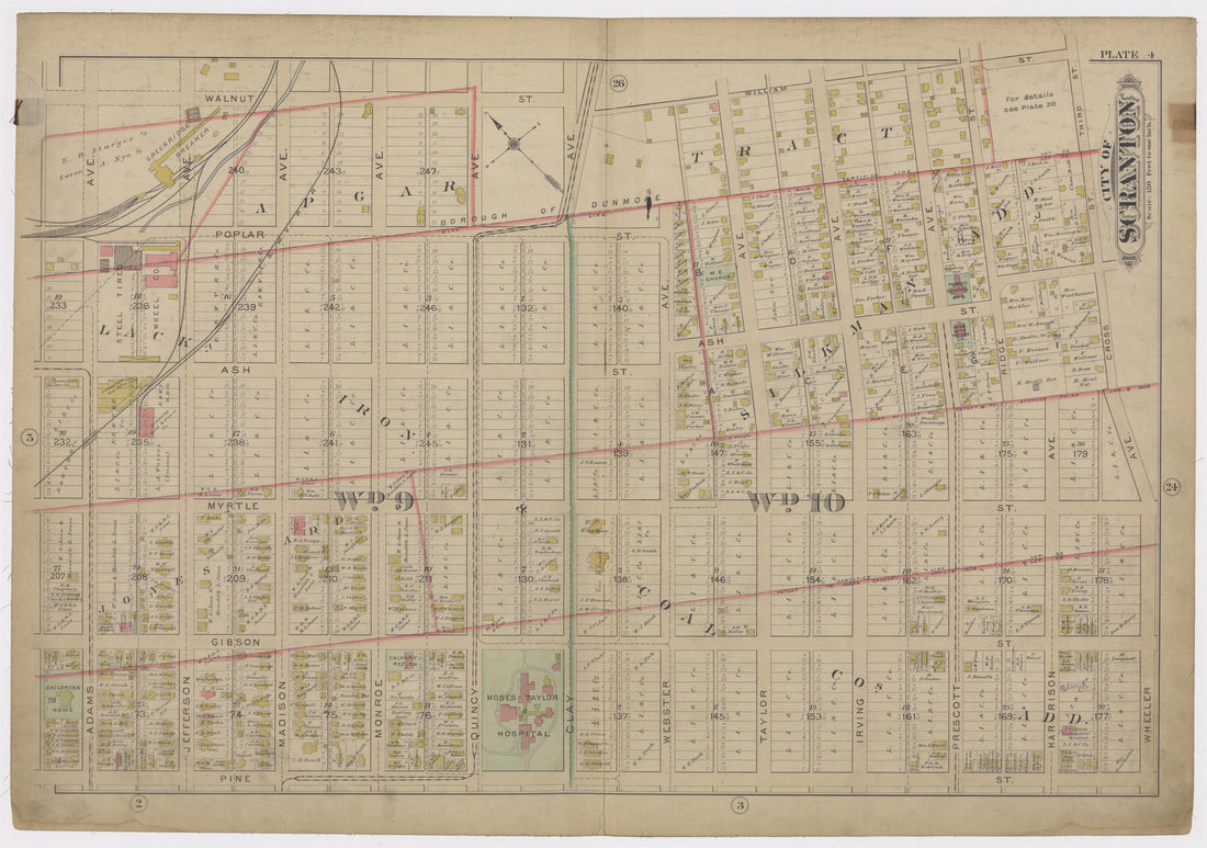 Image 6 of Atlas of Surveys of the City of Scranton and Borough of Dunmore, Pennslyvania from Atlas of Surveys of the City of Scranton and Borough of Dunmore, Pennslyvania : Compiled from Actual Surveys and City Records 1898 by Relic Map Company