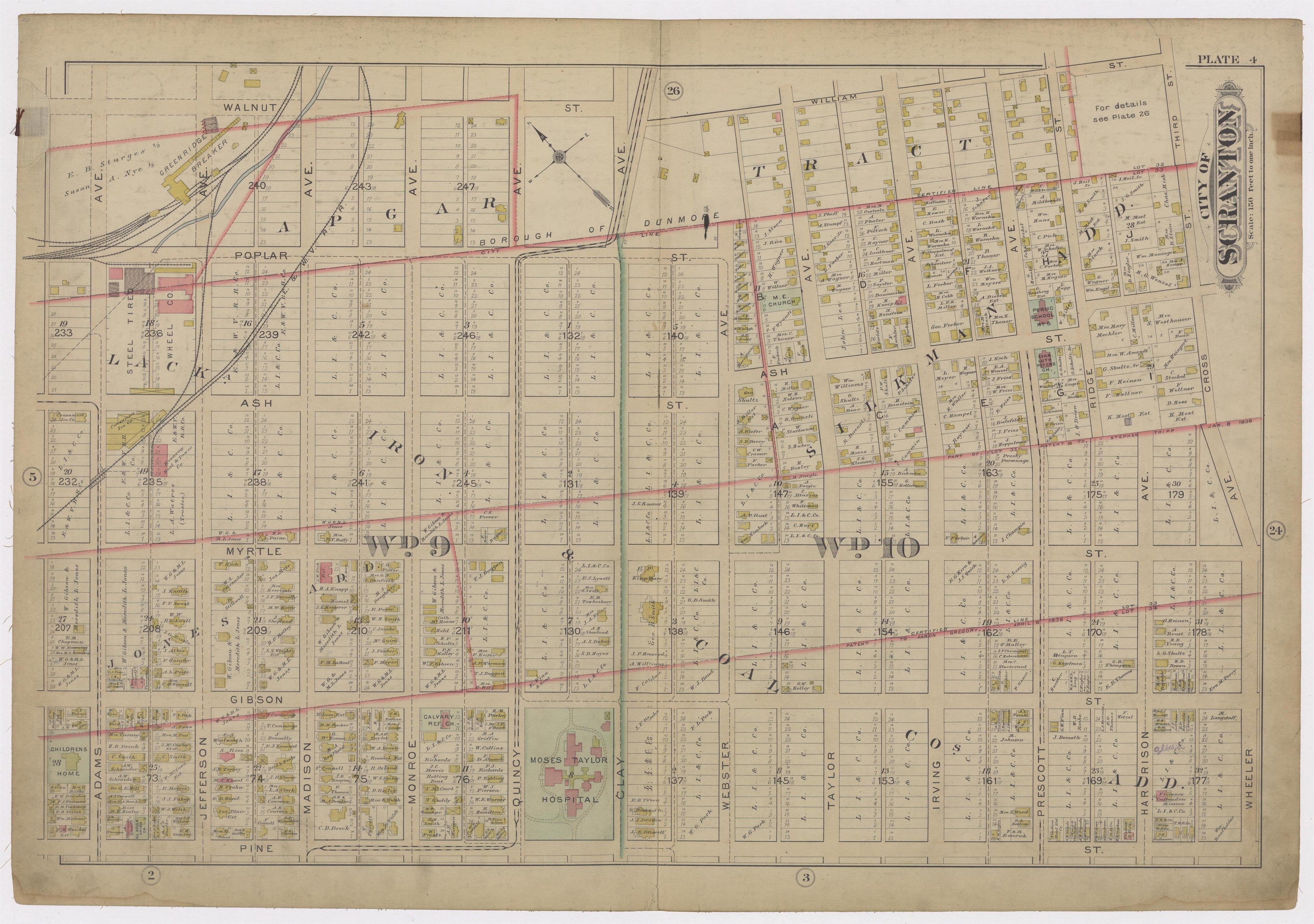 Image 6 of Atlas of Surveys of the City of Scranton and Borough of Dunmore, Pennslyvania from Atlas of Surveys of the City of Scranton and Borough of Dunmore, Pennslyvania : Compiled from Actual Surveys and City Records 1898 by Relic Map Company