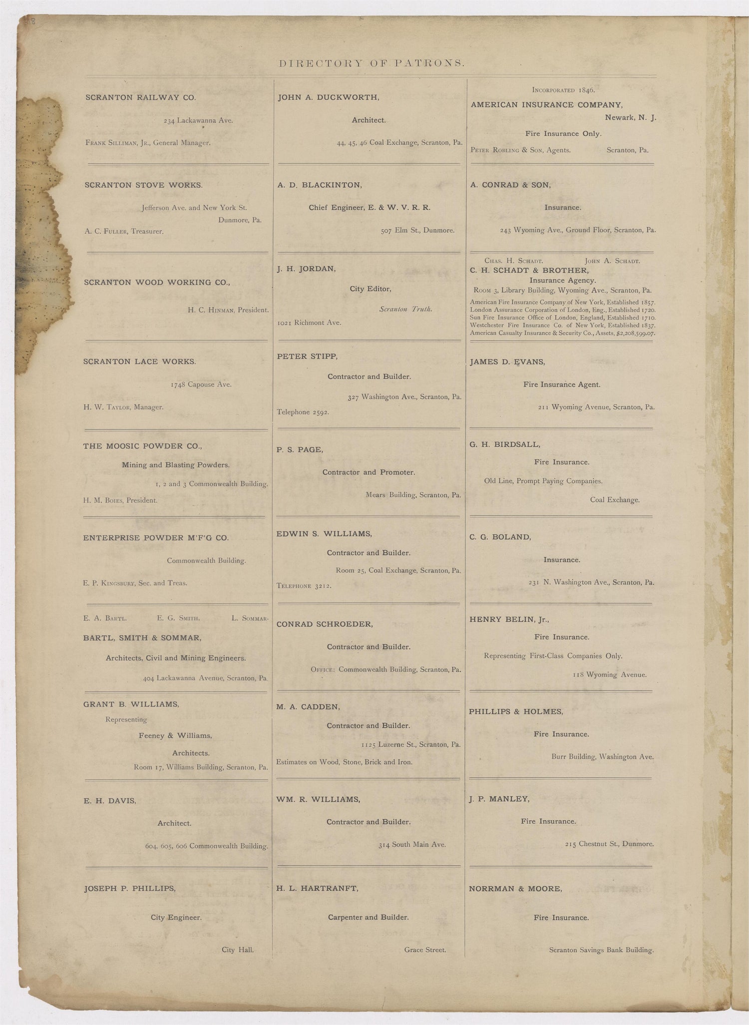 Image 34 of Atlas of Surveys of the City of Scranton and Borough of Dunmore, Pennslyvania from Atlas of Surveys of the City of Scranton and Borough of Dunmore, Pennslyvania : Compiled from Actual Surveys and City Records 1898 by Relic Map Company