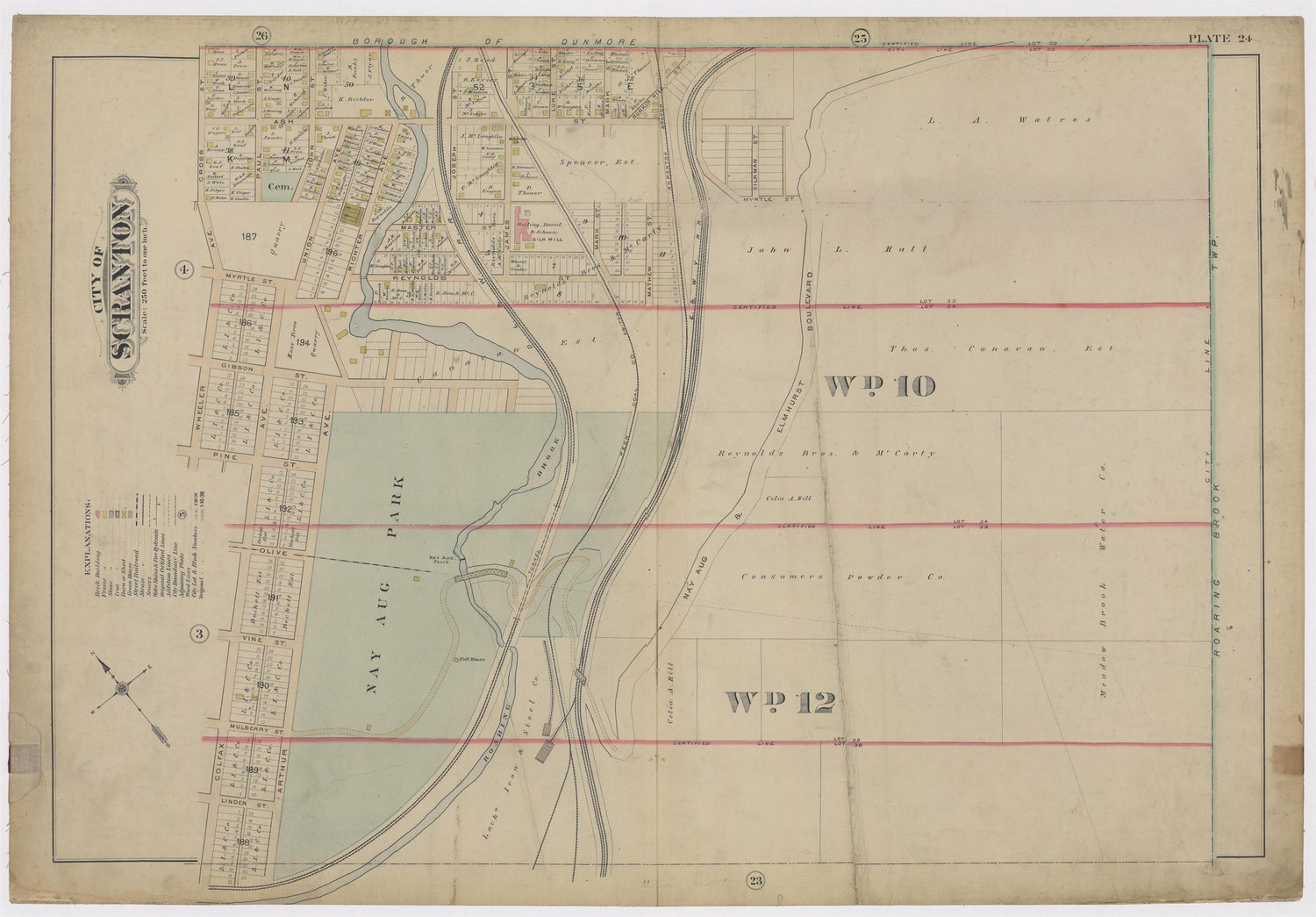 Image 27 of Atlas of Surveys of the City of Scranton and Borough of Dunmore, Pennslyvania from Atlas of Surveys of the City of Scranton and Borough of Dunmore, Pennslyvania : Compiled from Actual Surveys and City Records 1898 by Relic Map Company