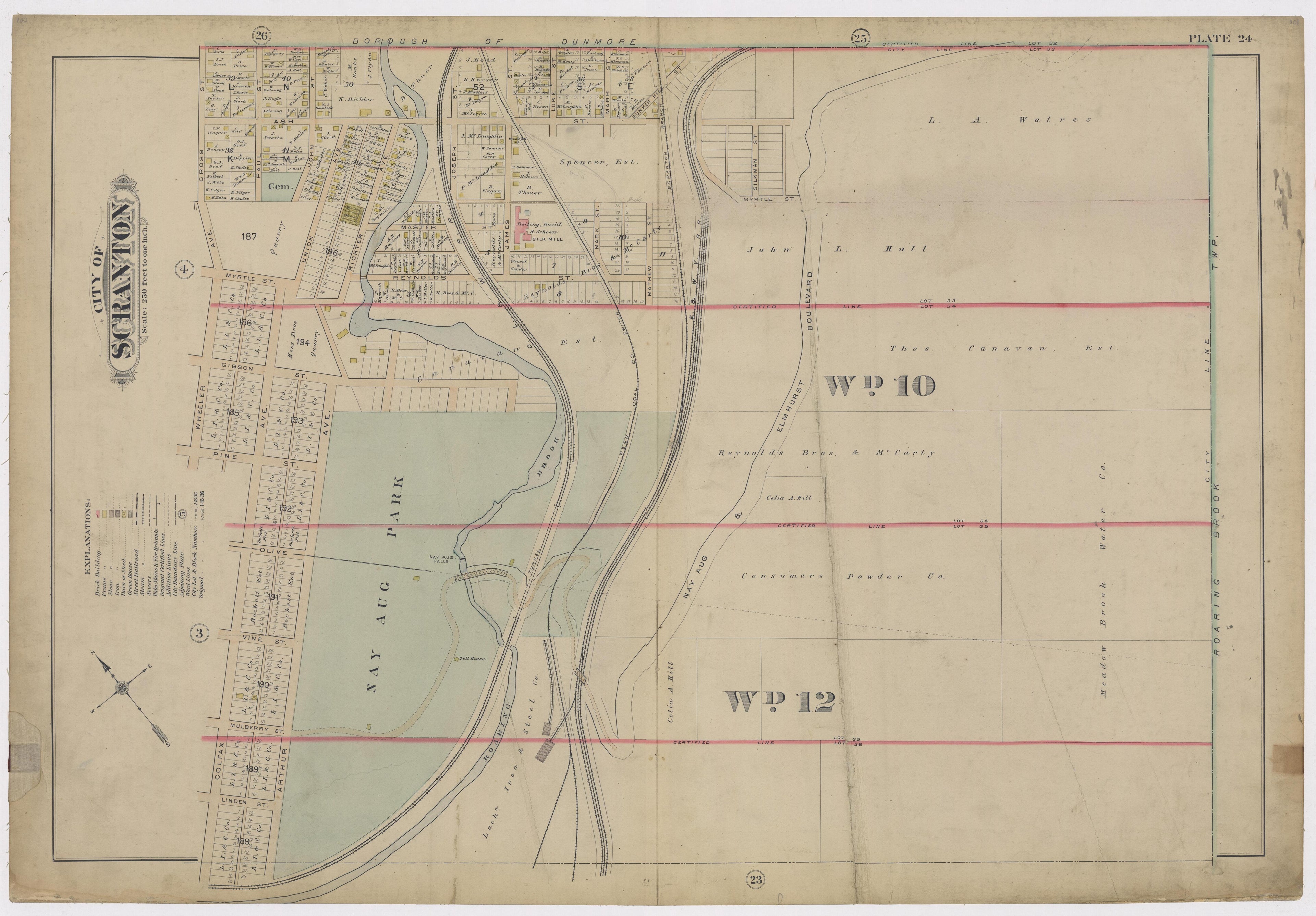 Image 27 of Atlas of Surveys of the City of Scranton and Borough of Dunmore, Pennslyvania from Atlas of Surveys of the City of Scranton and Borough of Dunmore, Pennslyvania : Compiled from Actual Surveys and City Records 1898 by Relic Map Company