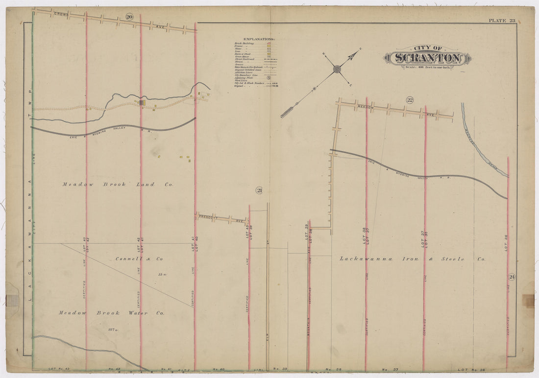 Image 26 of Atlas of Surveys of the City of Scranton and Borough of Dunmore, Pennslyvania from Atlas of Surveys of the City of Scranton and Borough of Dunmore, Pennslyvania : Compiled from Actual Surveys and City Records 1898 by Relic Map Company