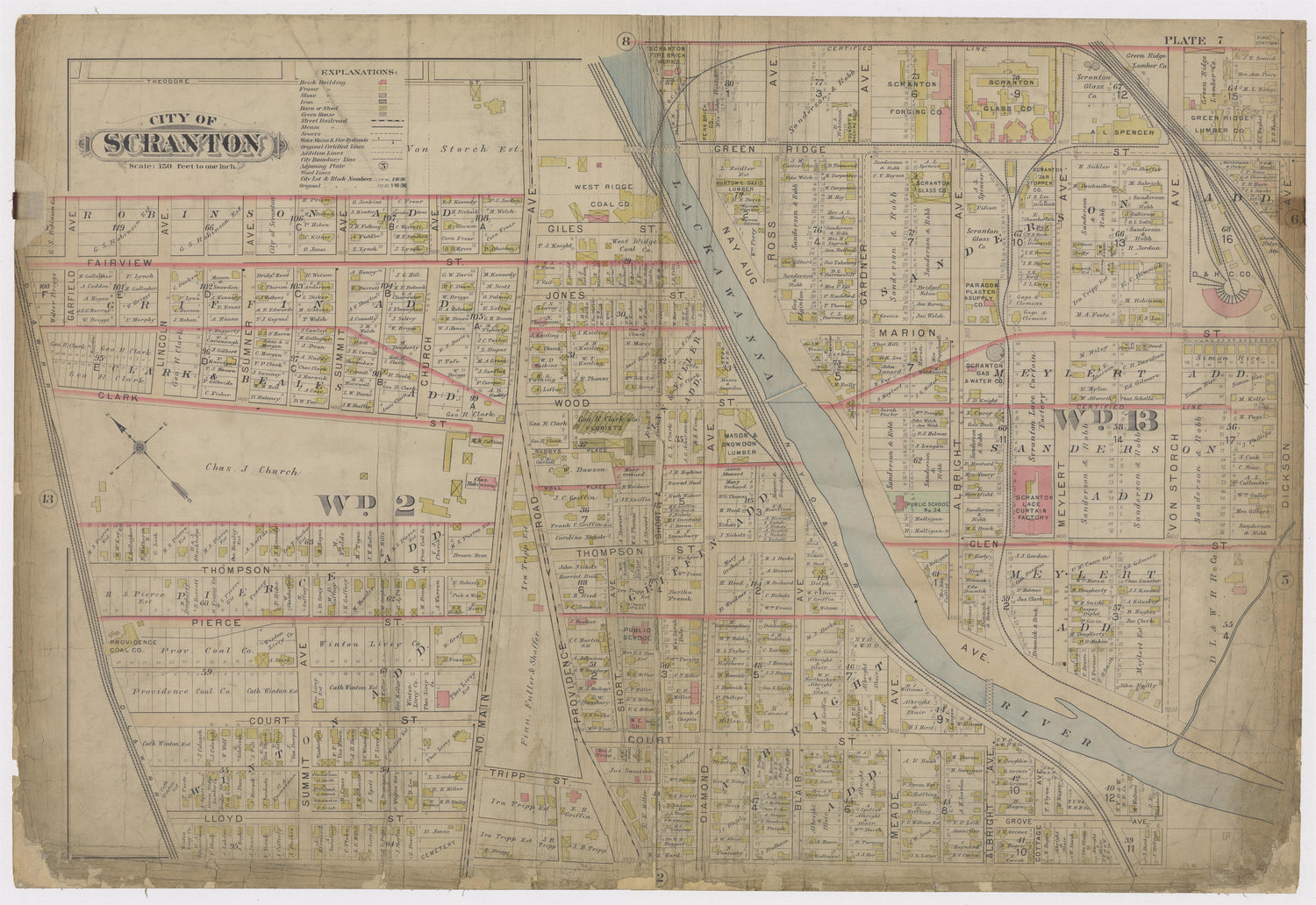 Image 9 of Atlas of Surveys of the City of Scranton and Borough of Dunmore, Pennslyvania from Atlas of Surveys of the City of Scranton and Borough of Dunmore, Pennslyvania : Compiled from Actual Surveys and City Records 1898 by Relic Map Company