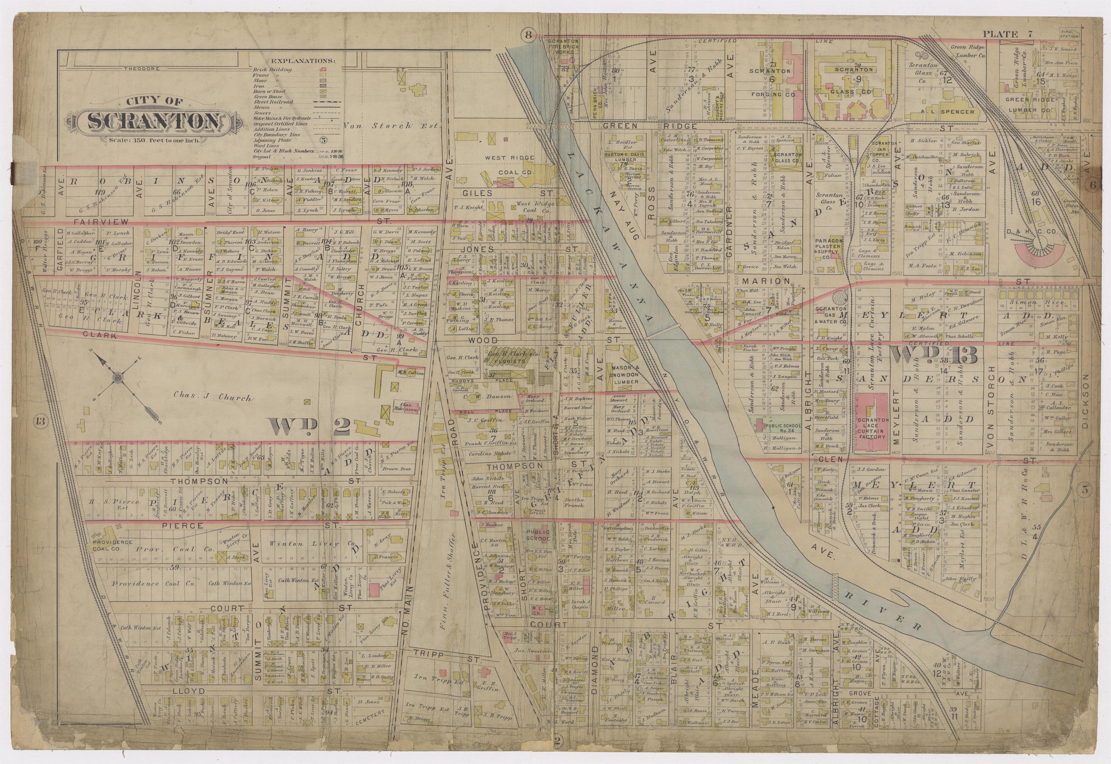 Image 9 of Atlas of Surveys of the City of Scranton and Borough of Dunmore, Pennslyvania from Atlas of Surveys of the City of Scranton and Borough of Dunmore, Pennslyvania : Compiled from Actual Surveys and City Records 1898 by Relic Map Company