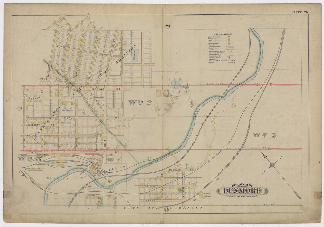 Image 28 of Atlas of Surveys of the City of Scranton and Borough of Dunmore, Pennslyvania from Atlas of Surveys of the City of Scranton and Borough of Dunmore, Pennslyvania : Compiled from Actual Surveys and City Records 1898 by Relic Map Company