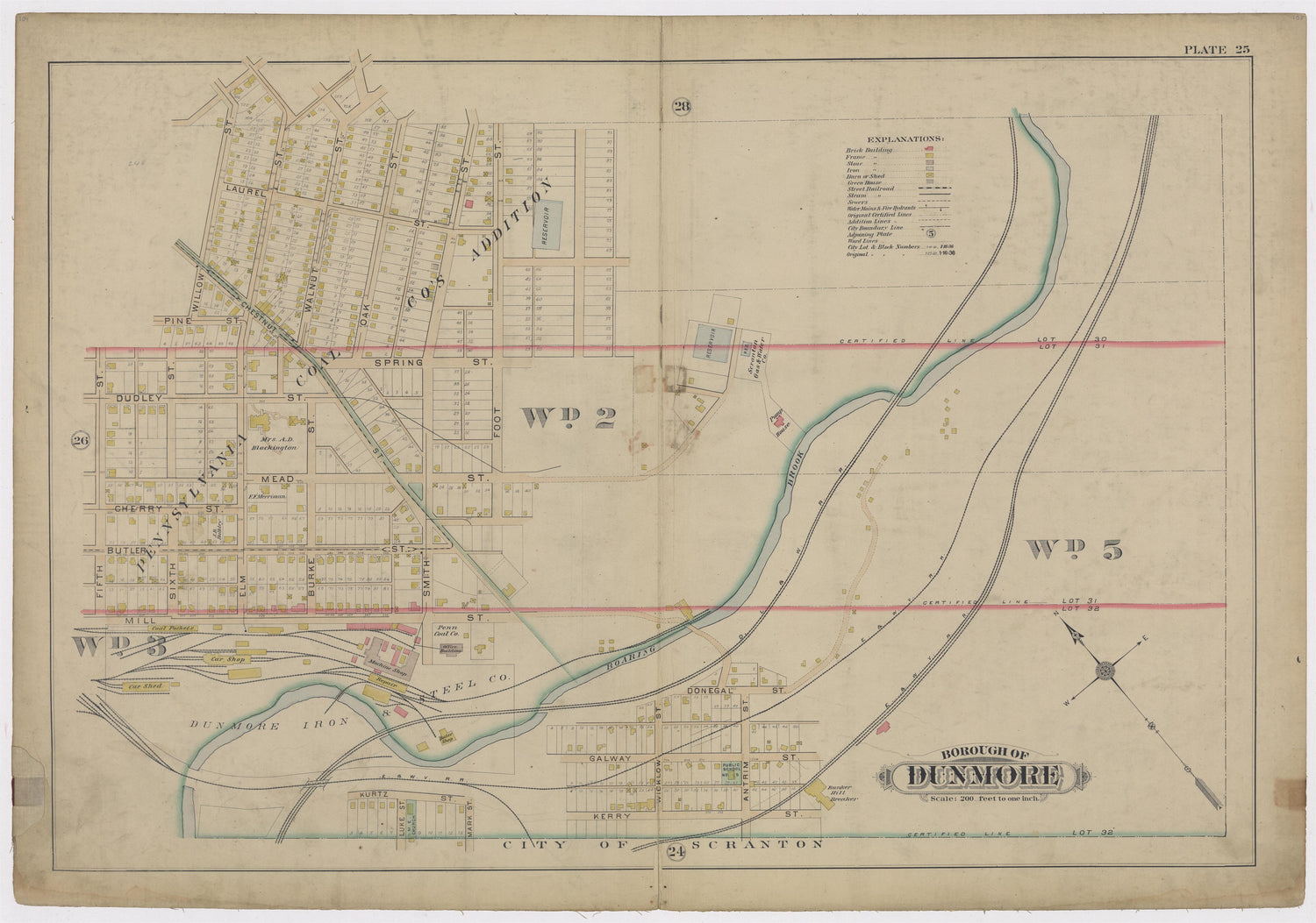 Image 28 of Atlas of Surveys of the City of Scranton and Borough of Dunmore, Pennslyvania from Atlas of Surveys of the City of Scranton and Borough of Dunmore, Pennslyvania : Compiled from Actual Surveys and City Records 1898 by Relic Map Company