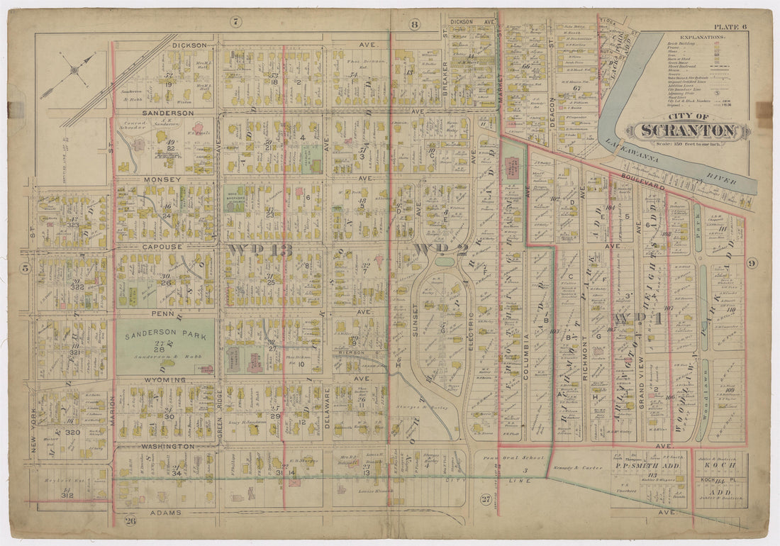 Image 8 of Atlas of Surveys of the City of Scranton and Borough of Dunmore, Pennslyvania from Atlas of Surveys of the City of Scranton and Borough of Dunmore, Pennslyvania : Compiled from Actual Surveys and City Records 1898 by Relic Map Company