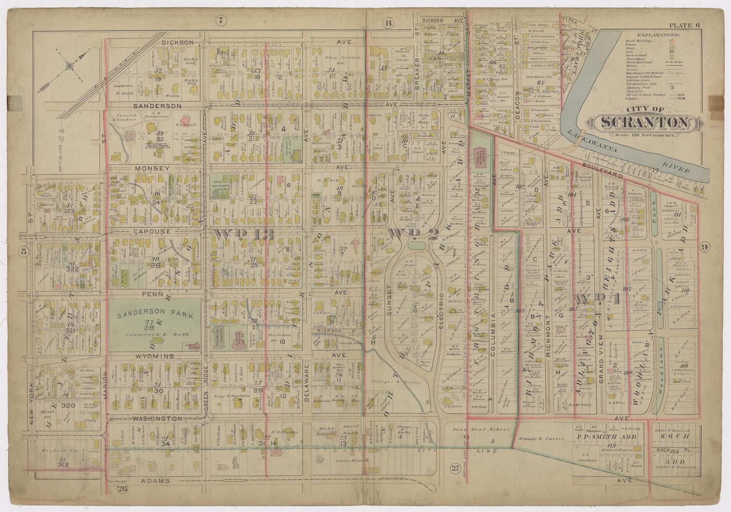 Image 8 of Atlas of Surveys of the City of Scranton and Borough of Dunmore, Pennslyvania from Atlas of Surveys of the City of Scranton and Borough of Dunmore, Pennslyvania : Compiled from Actual Surveys and City Records 1898 by Relic Map Company