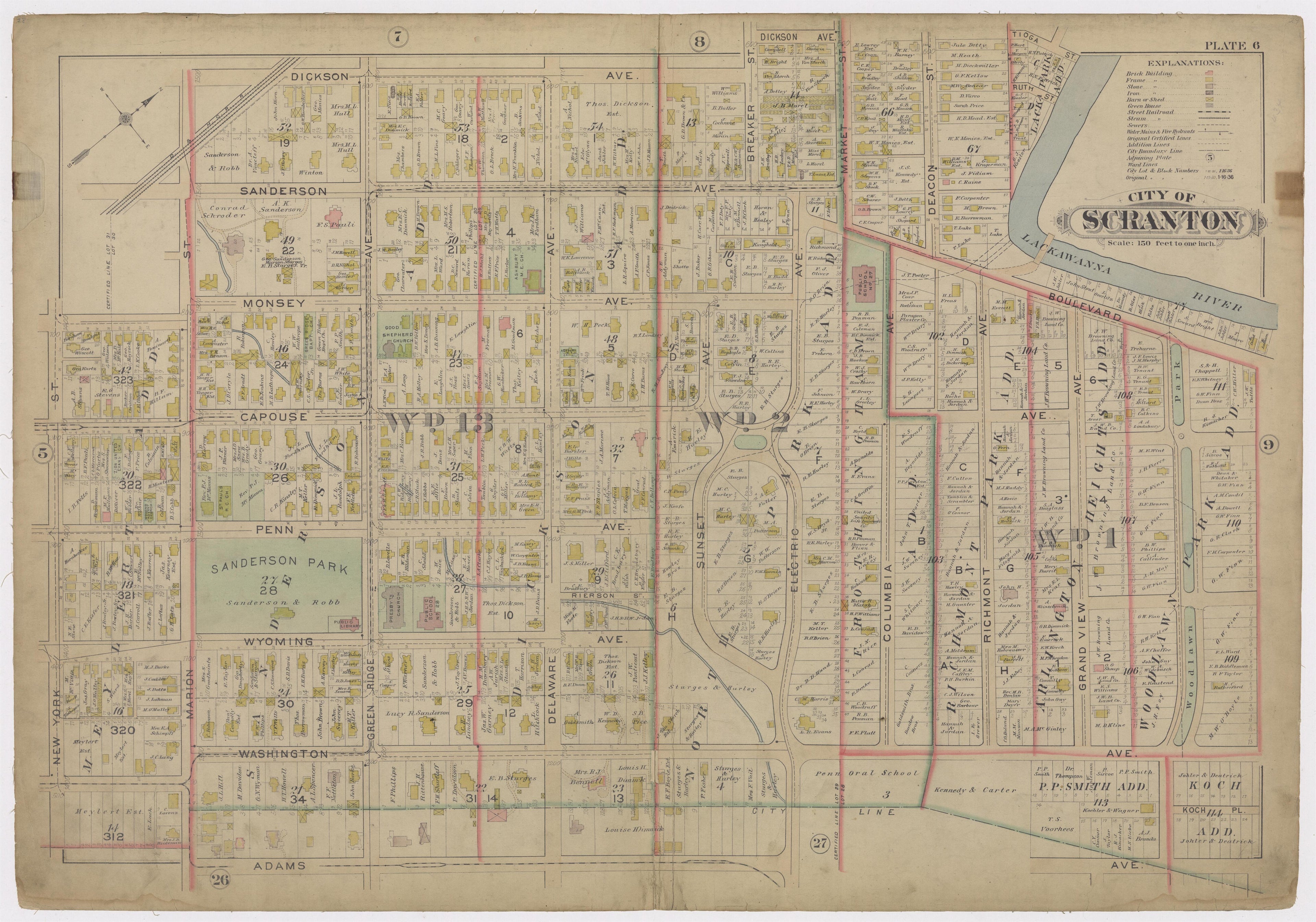 Image 8 of Atlas of Surveys of the City of Scranton and Borough of Dunmore, Pennslyvania from Atlas of Surveys of the City of Scranton and Borough of Dunmore, Pennslyvania : Compiled from Actual Surveys and City Records 1898 by Relic Map Company
