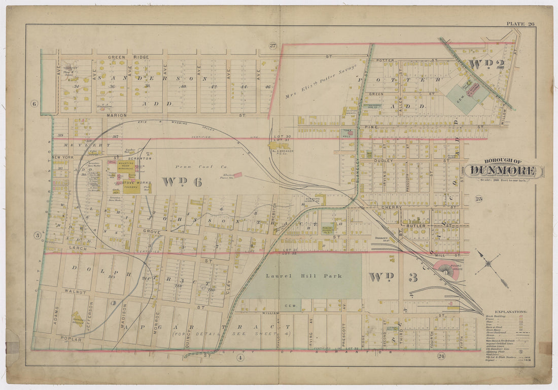 Image 29 of Atlas of Surveys of the City of Scranton and Borough of Dunmore, Pennslyvania from Atlas of Surveys of the City of Scranton and Borough of Dunmore, Pennslyvania : Compiled from Actual Surveys and City Records 1898 by Relic Map Company