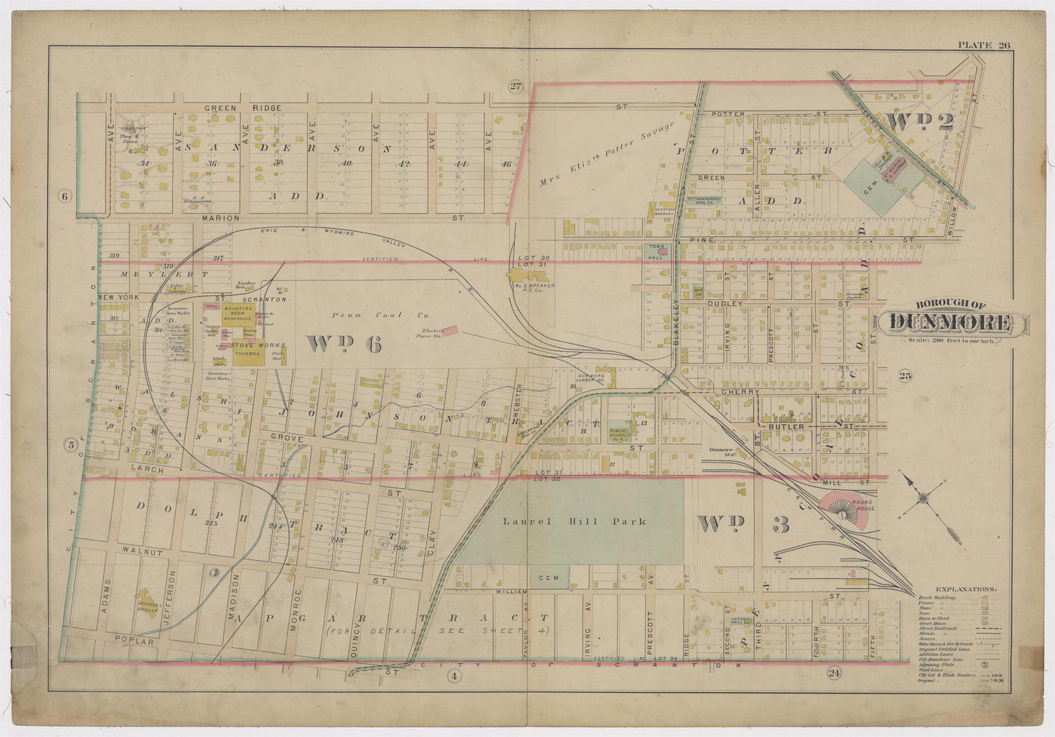 Image 29 of Atlas of Surveys of the City of Scranton and Borough of Dunmore, Pennslyvania from Atlas of Surveys of the City of Scranton and Borough of Dunmore, Pennslyvania : Compiled from Actual Surveys and City Records 1898 by Relic Map Company