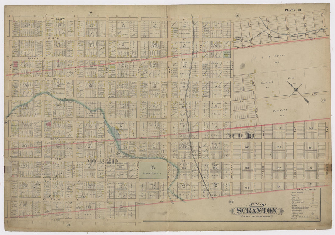 Image 24 of Atlas of Surveys of the City of Scranton and Borough of Dunmore, Pennslyvania from Atlas of Surveys of the City of Scranton and Borough of Dunmore, Pennslyvania : Compiled from Actual Surveys and City Records 1898 by Relic Map Company