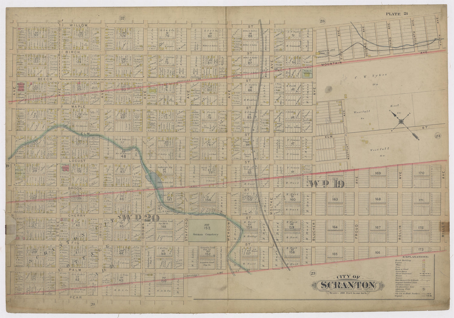 Image 24 of Atlas of Surveys of the City of Scranton and Borough of Dunmore, Pennslyvania from Atlas of Surveys of the City of Scranton and Borough of Dunmore, Pennslyvania : Compiled from Actual Surveys and City Records 1898 by Relic Map Company