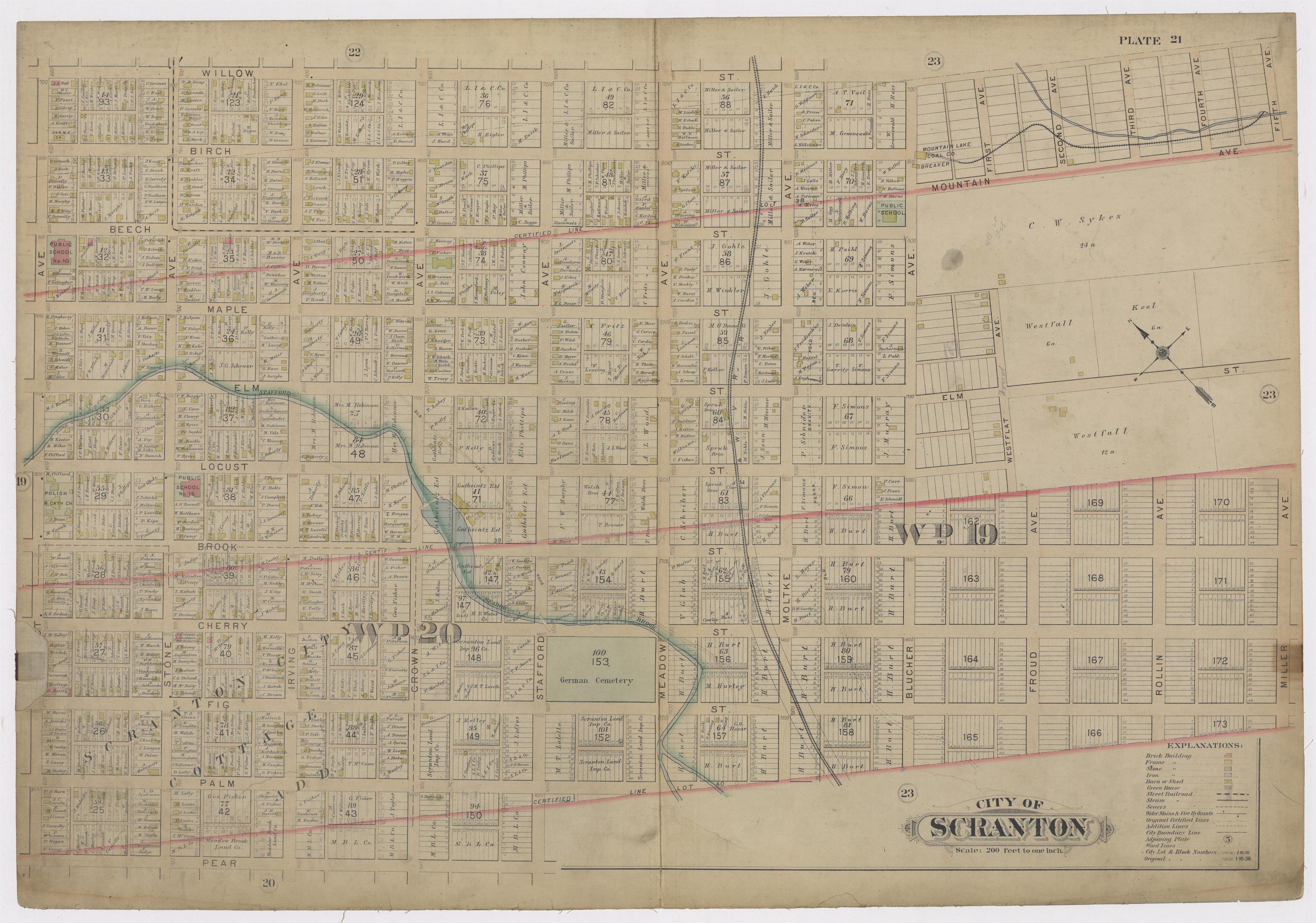 Image 24 of Atlas of Surveys of the City of Scranton and Borough of Dunmore, Pennslyvania from Atlas of Surveys of the City of Scranton and Borough of Dunmore, Pennslyvania : Compiled from Actual Surveys and City Records 1898 by Relic Map Company