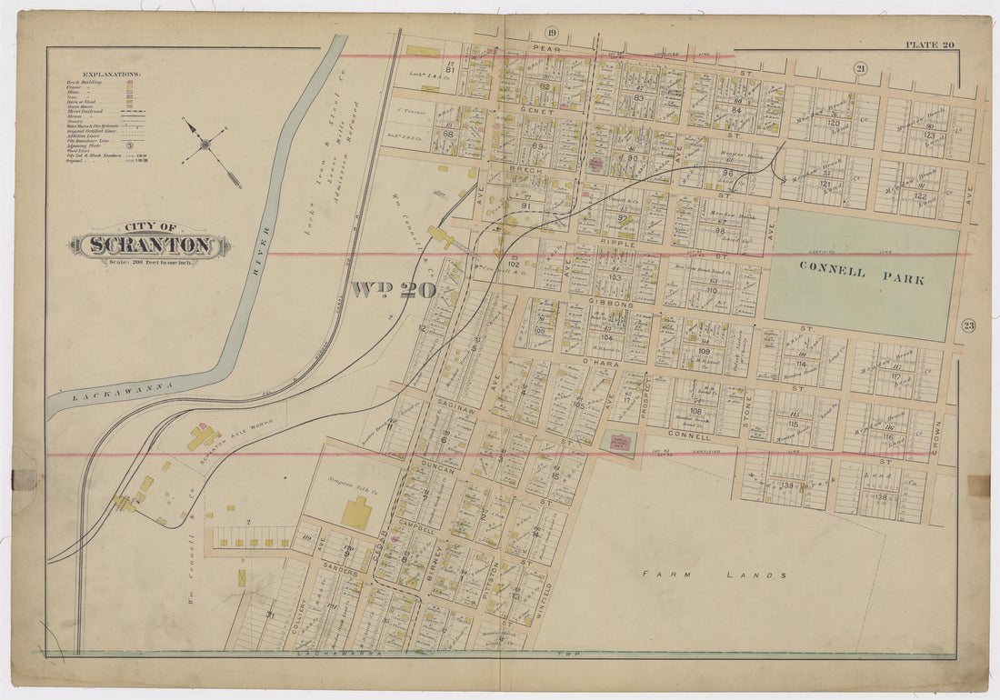 Image 23 of Atlas of Surveys of the City of Scranton and Borough of Dunmore, Pennslyvania from Atlas of Surveys of the City of Scranton and Borough of Dunmore, Pennslyvania : Compiled from Actual Surveys and City Records 1898 by Relic Map Company